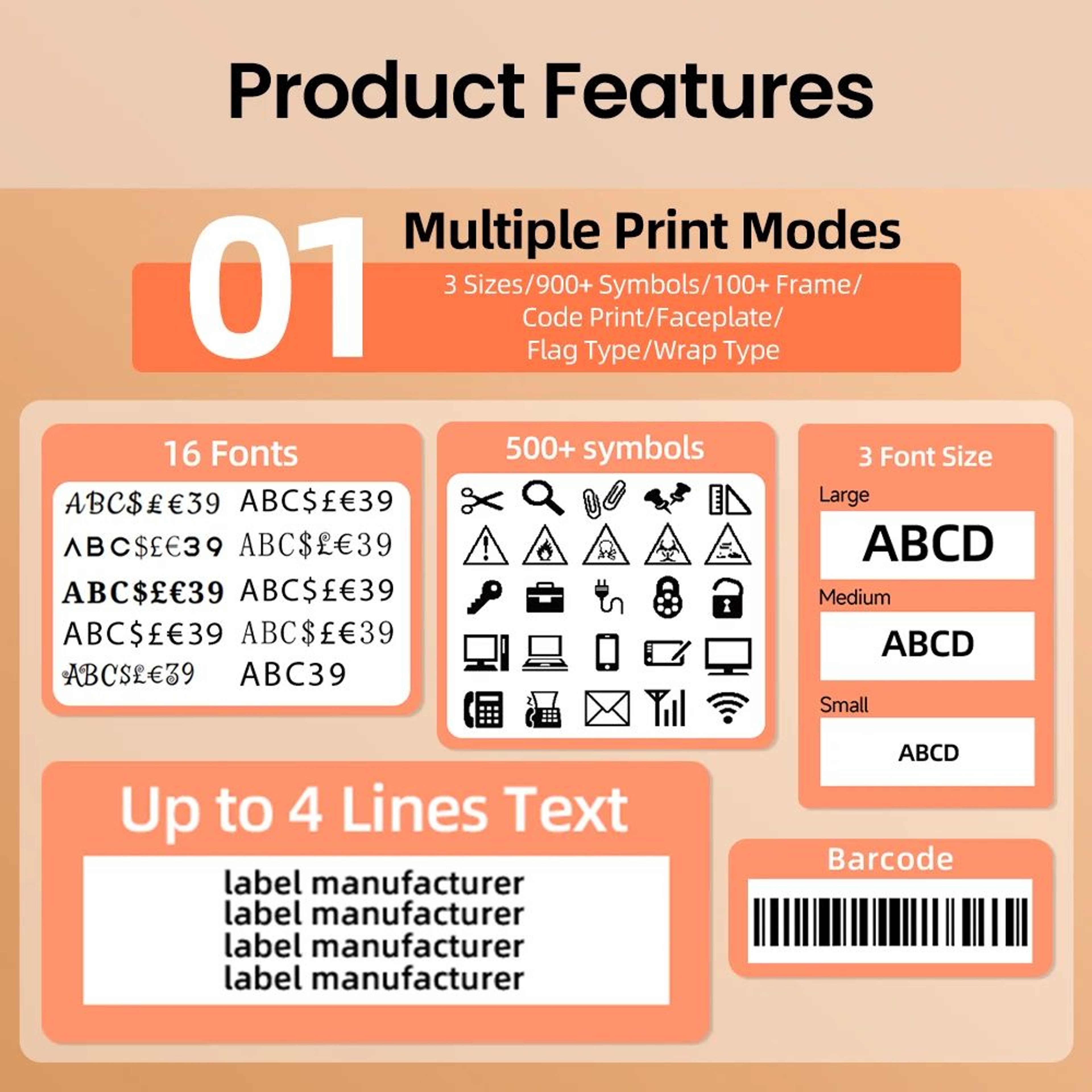 E1000PRO Handheld Label Printer 203DPI For Tape And Cable Labels 6