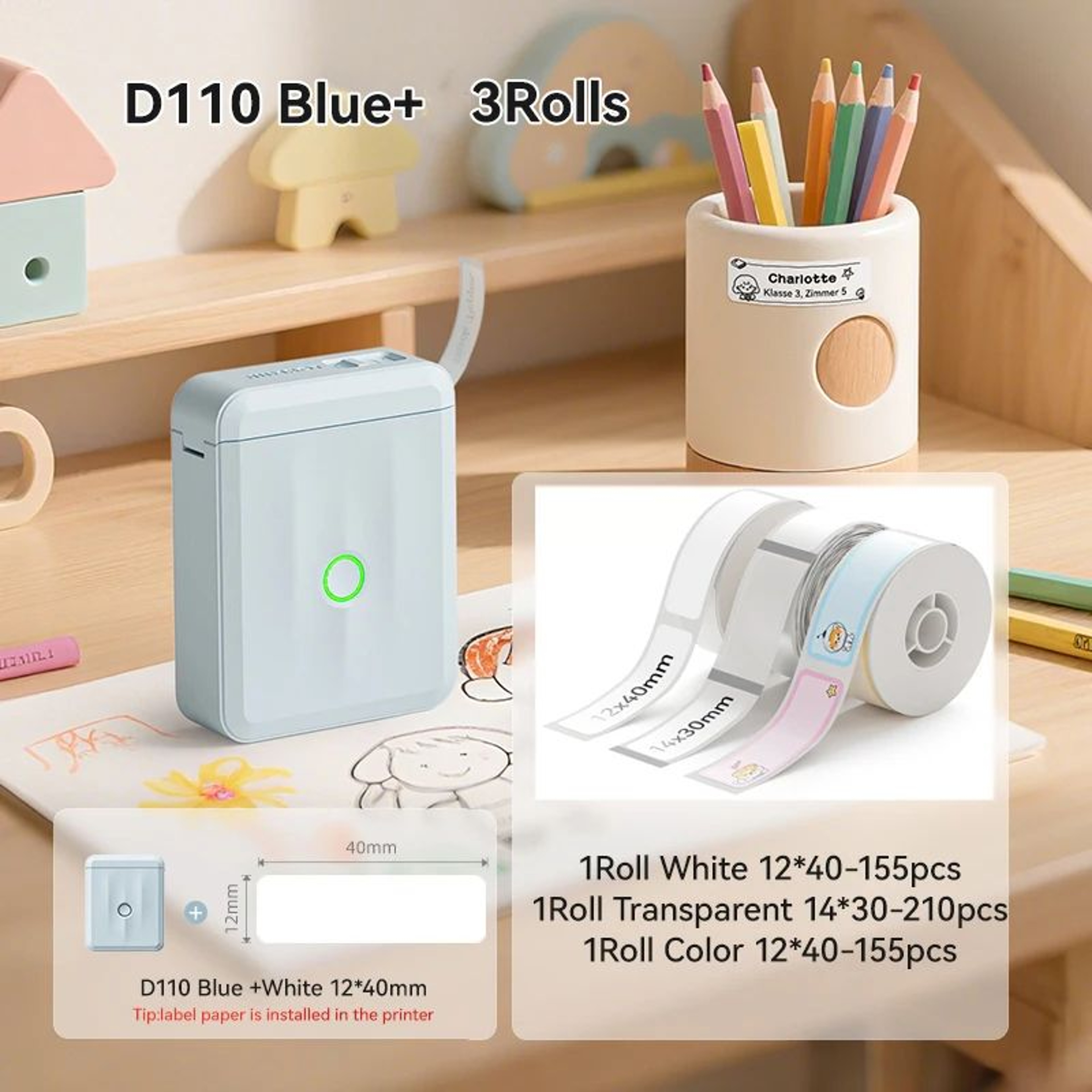 NIIMBOT D110 Portable Thermal Label Maker With Tape 19