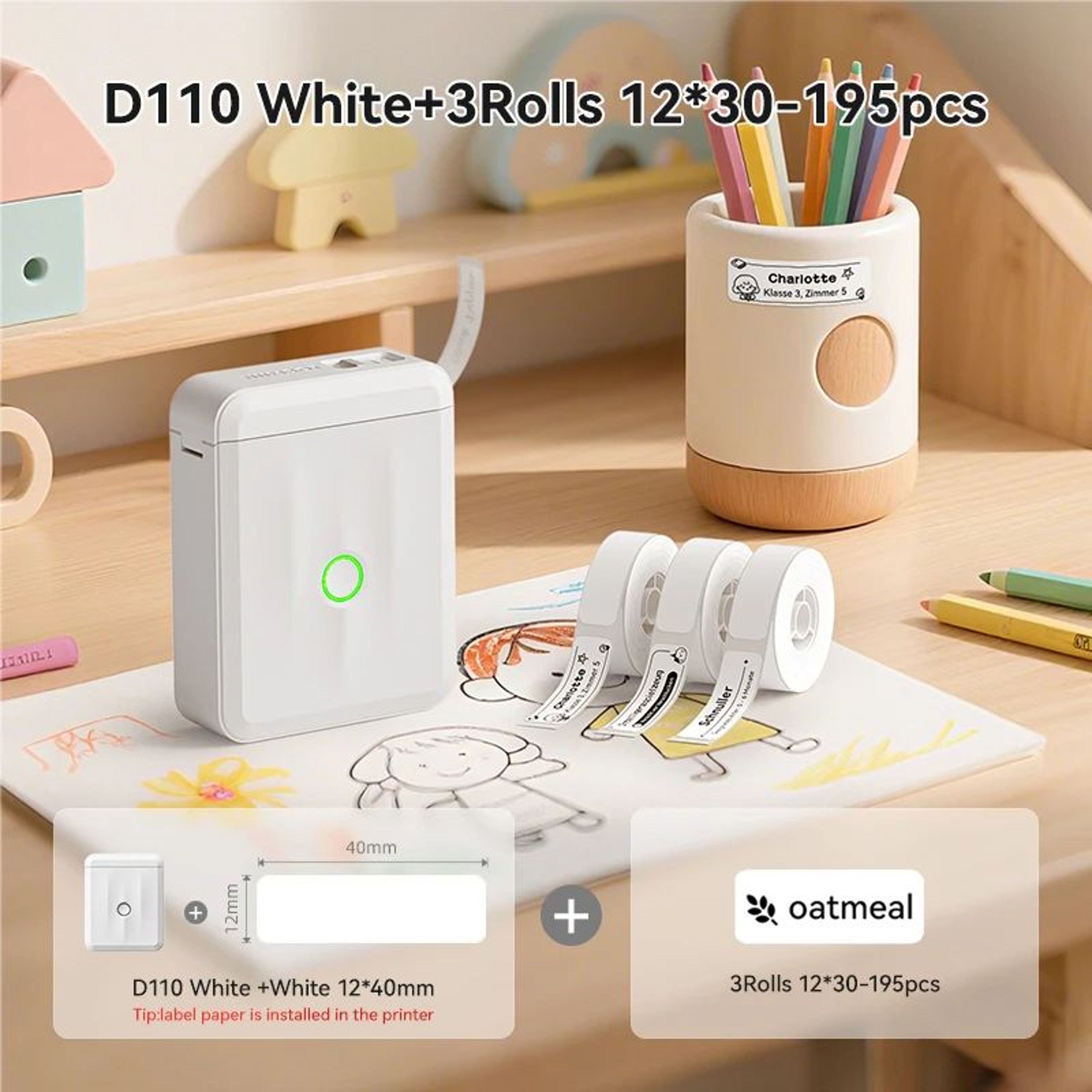 NIIMBOT D110 Portable Thermal Label Maker With Tape 10
