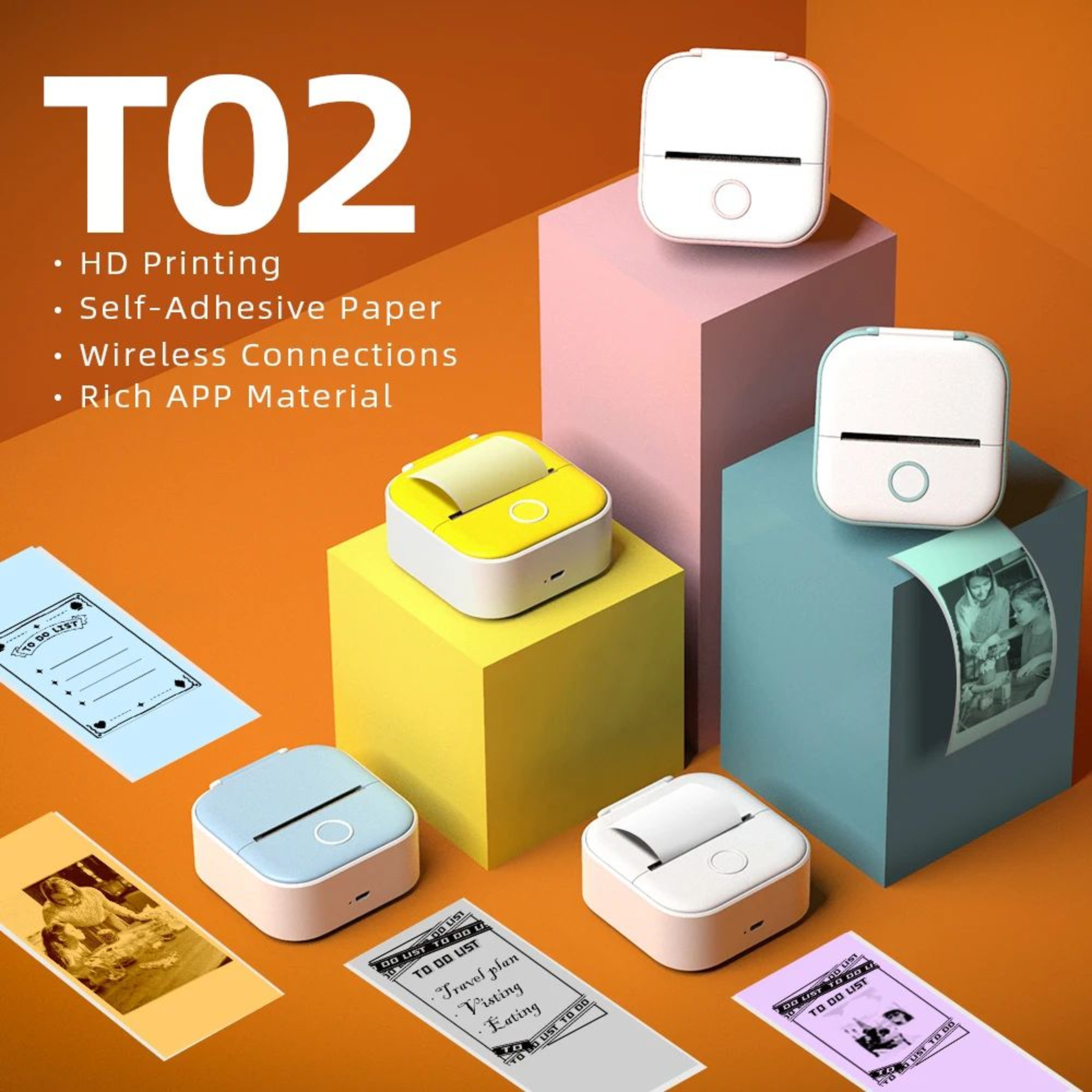 Phomemo T02 Mini Wireless Inkless Pocket Sticker Printer 0