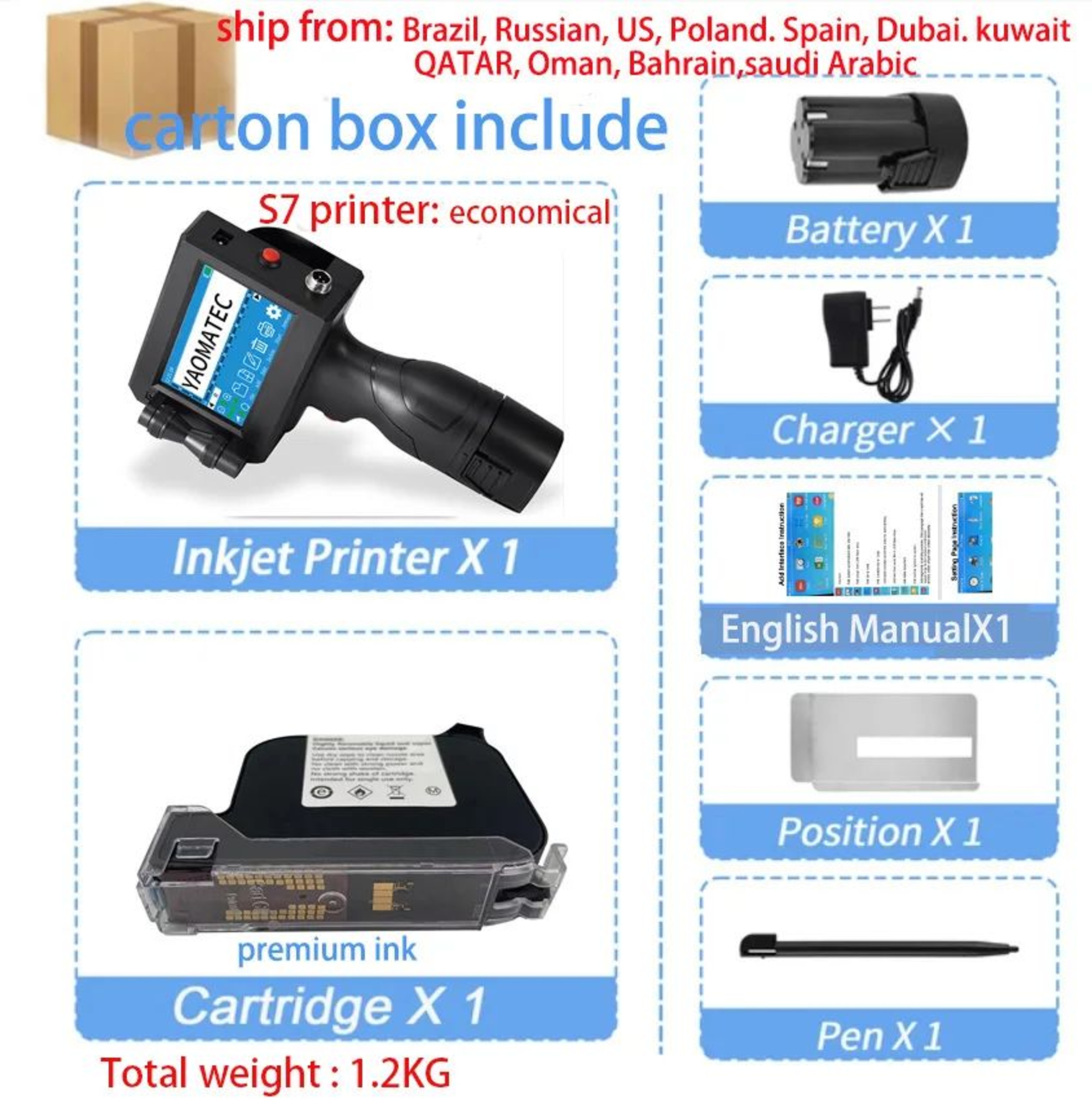 S7 Y7 Portable Handheld Inkjet Printer For Batch Codes And Logos 15