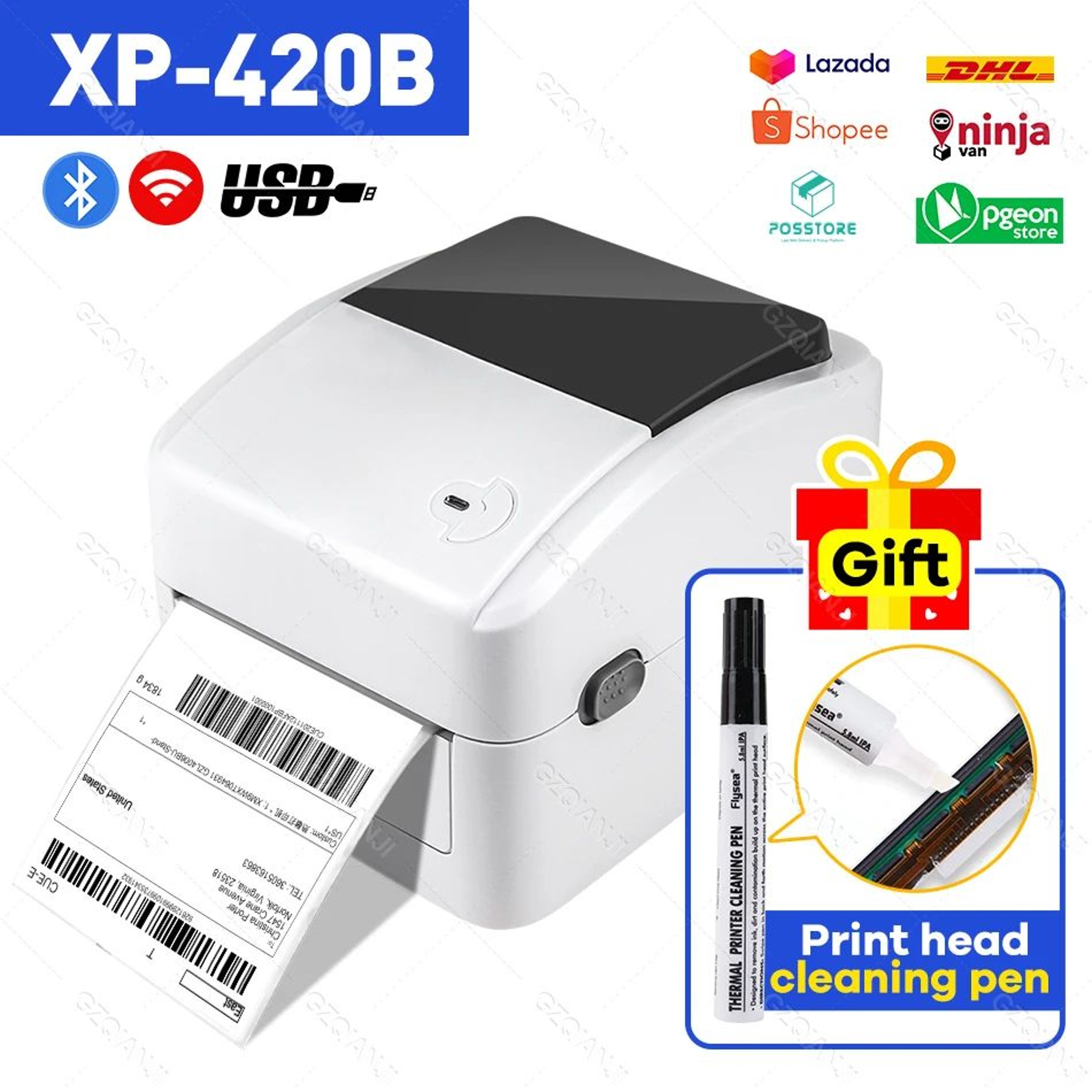 XPrinter XP420B 4 Inch Thermal Shipping Label Printer 0