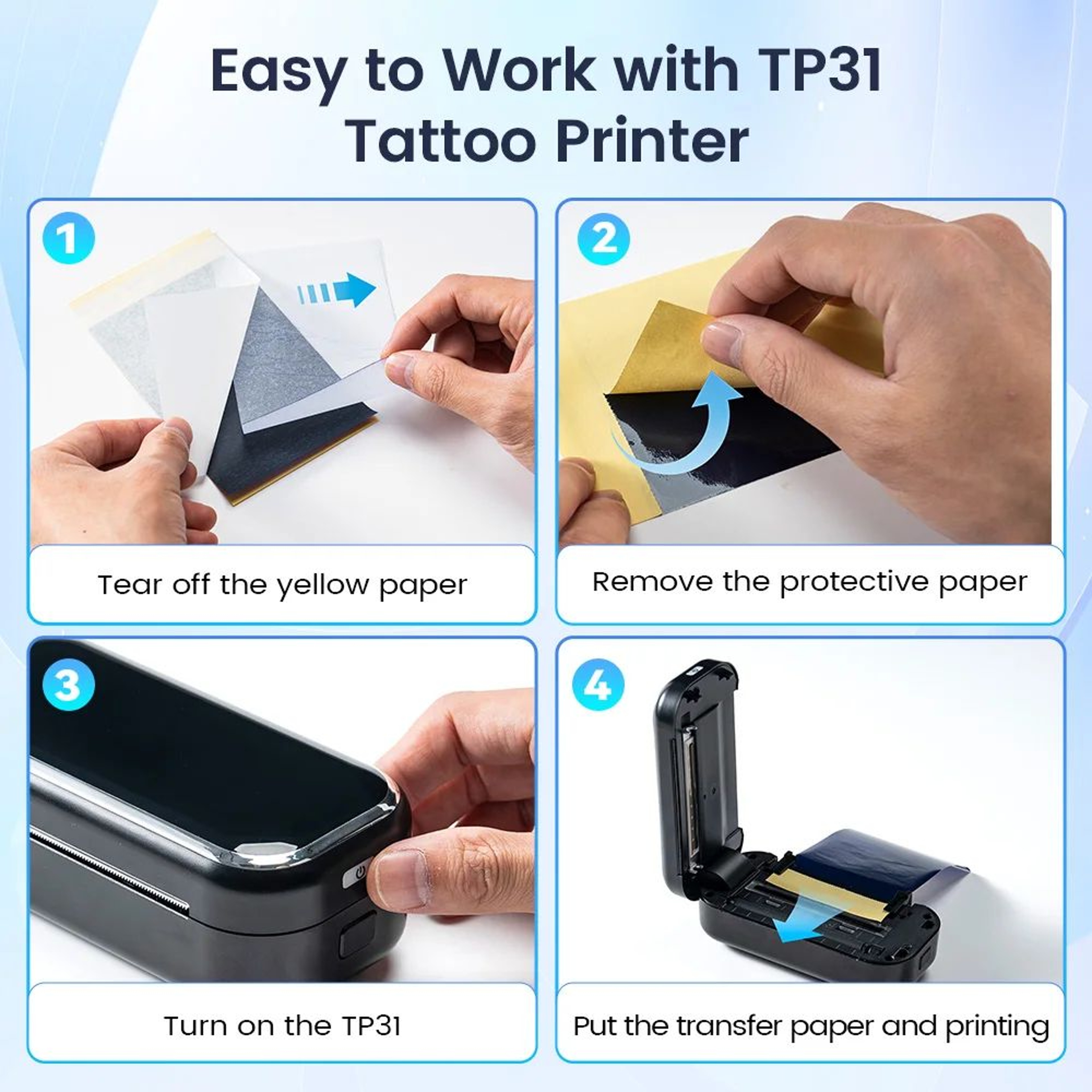 100 Sheets Tattoo Stencil Transfer Paper For TP31 Thermal Printer 2