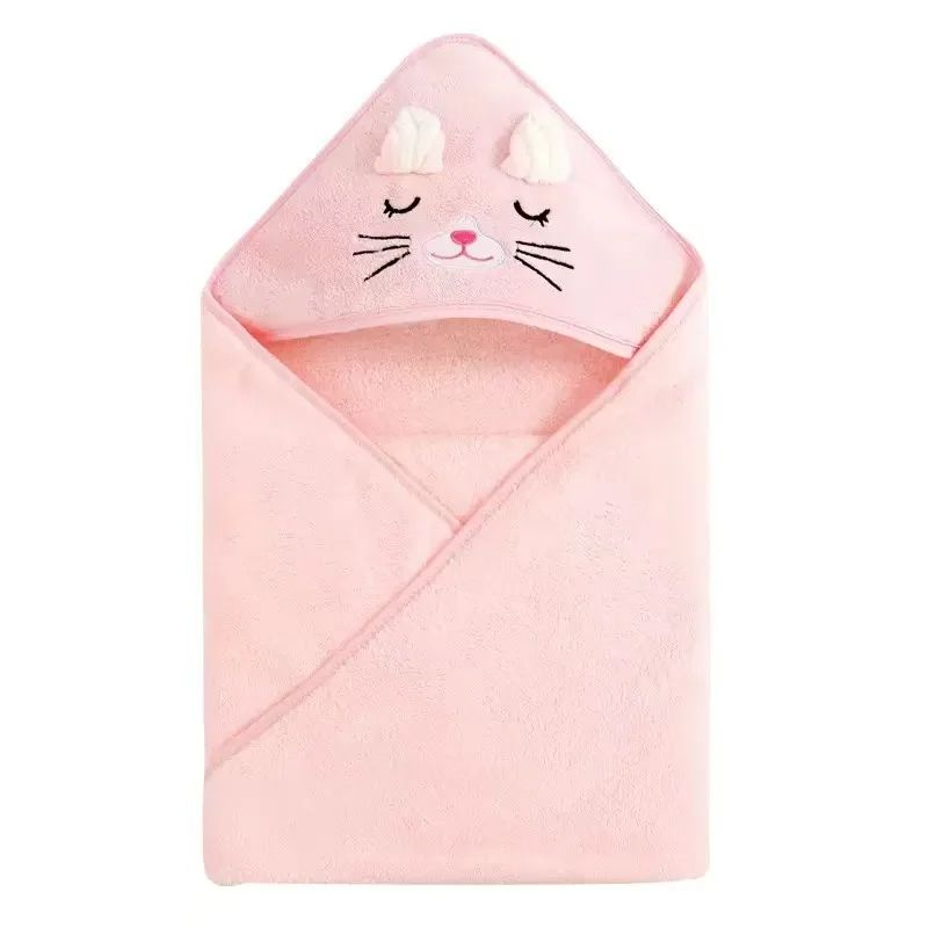 Cartoon Hooded Coral Fleece Baby Bath Towel Blanket 0