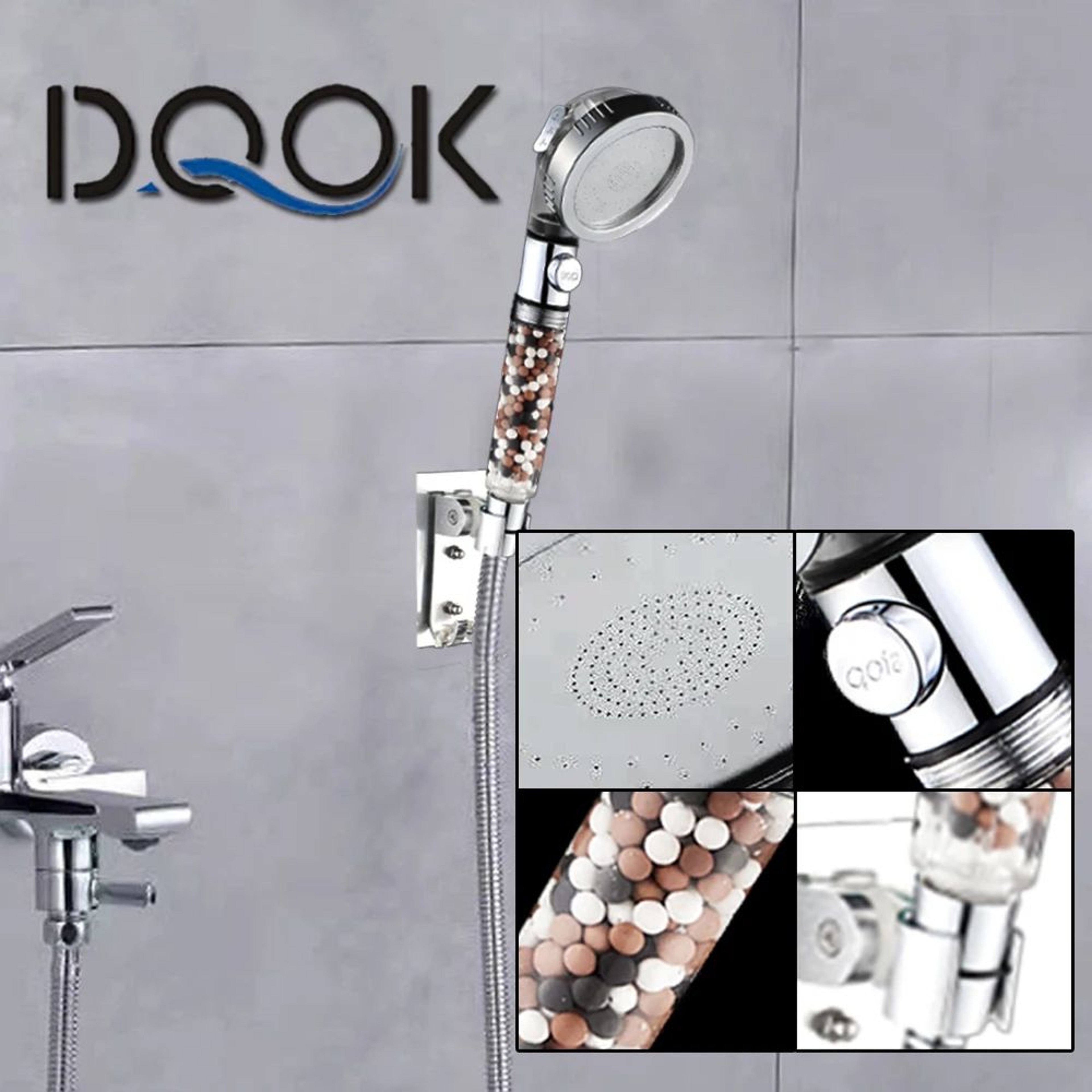 360 Degree Rotating Shower Head With Fan Design And Rain Spray 4