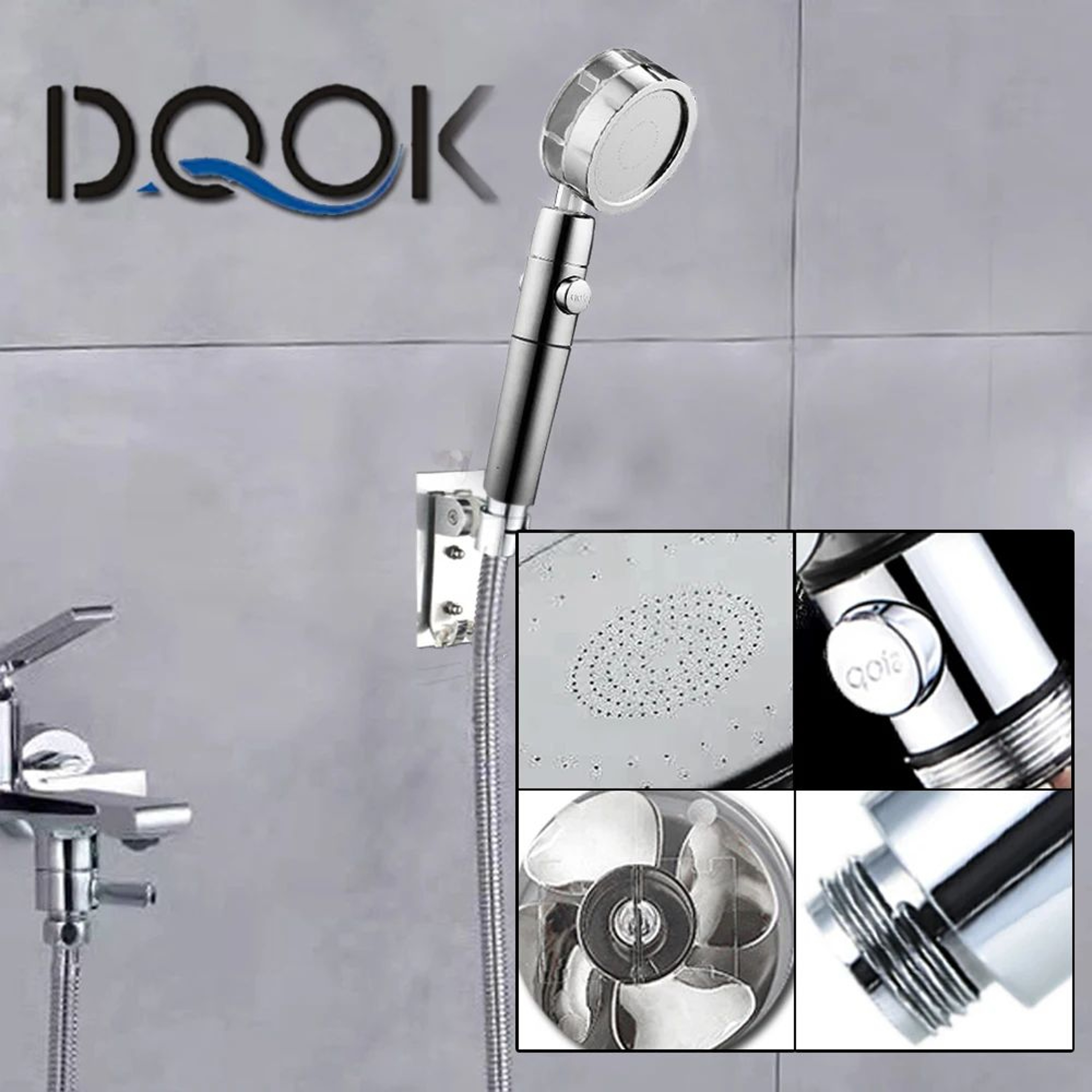 360 Degree Rotating Shower Head With Fan Design And Rain Spray 1
