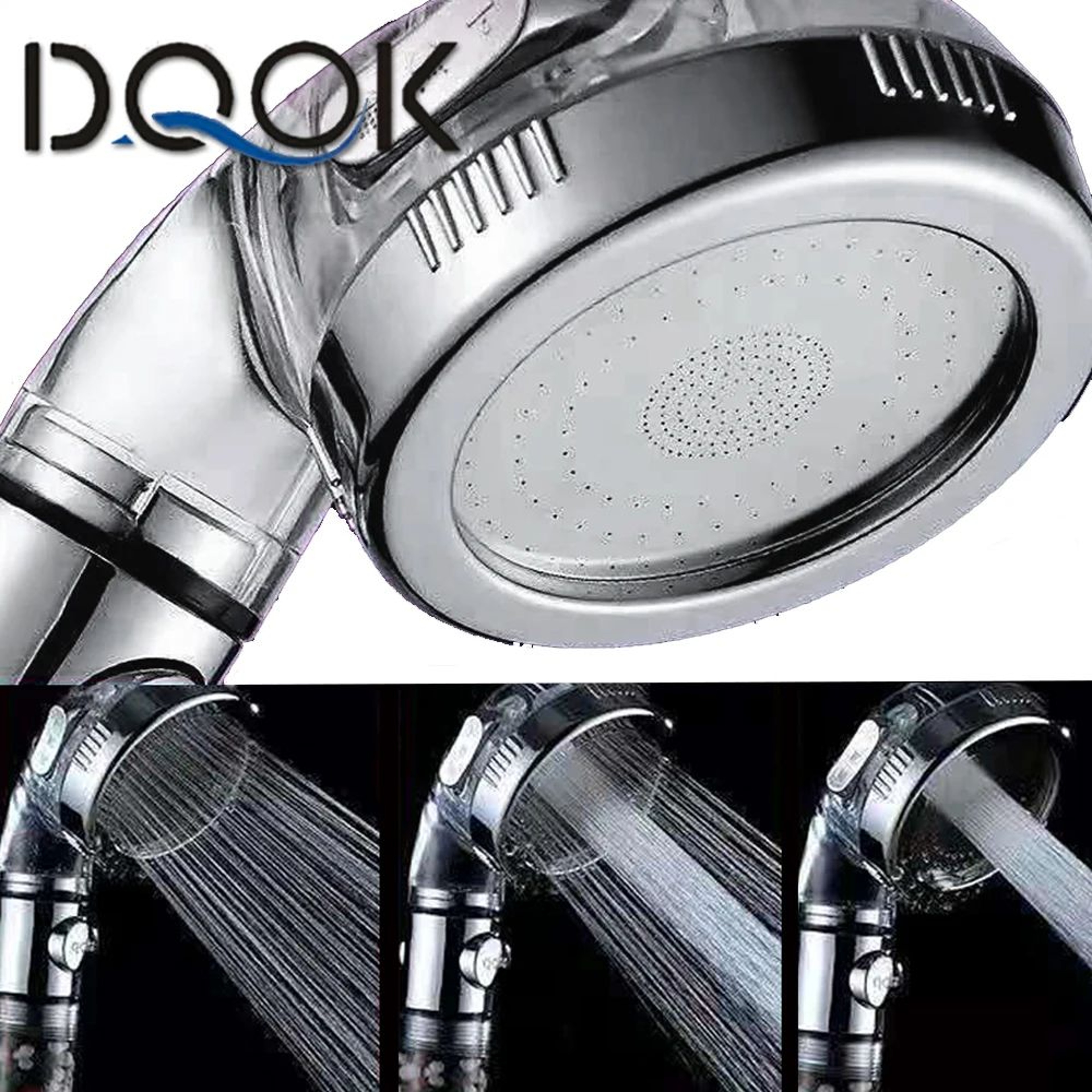 360 Degree Rotating Shower Head With Fan Design And Rain Spray 5