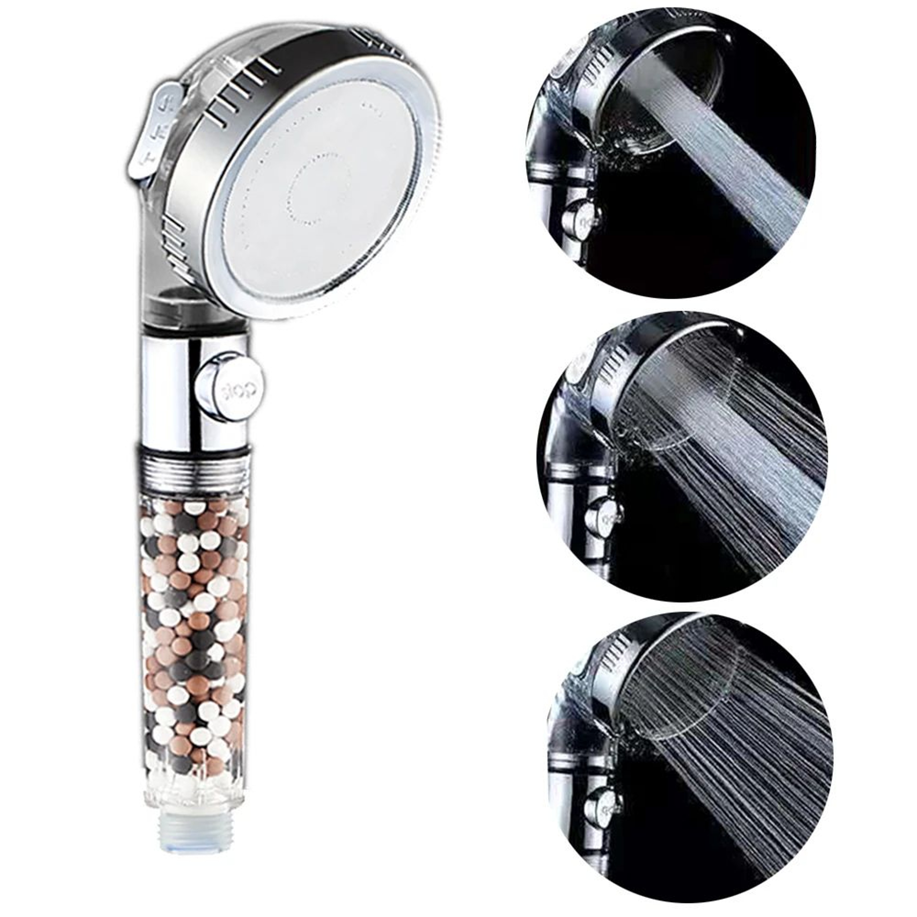 360 Degree Rotating Shower Head With Fan Design And Rain Spray 6