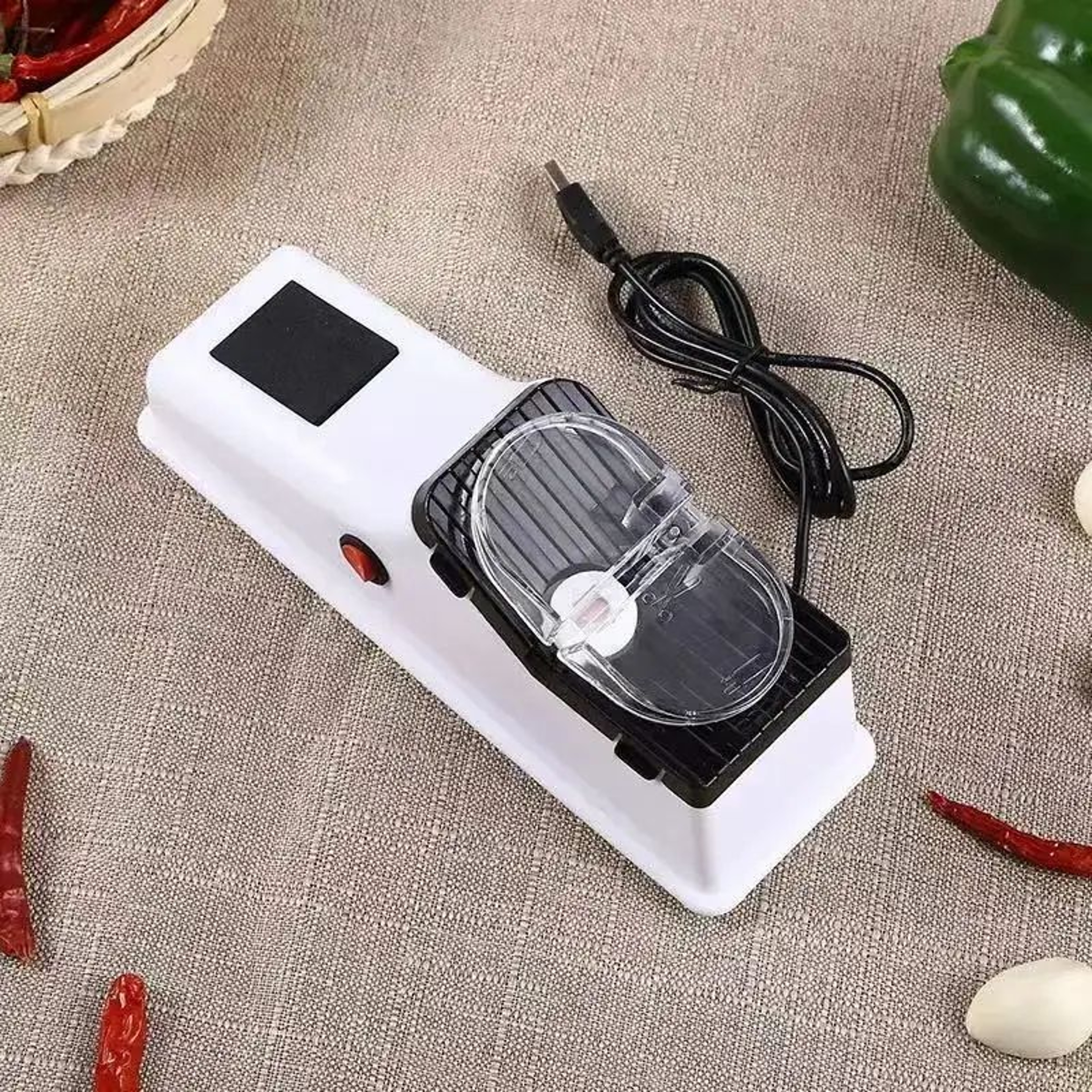 USB Electric Knife And Scissor Sharpener With Medium And Fine Grinding 6