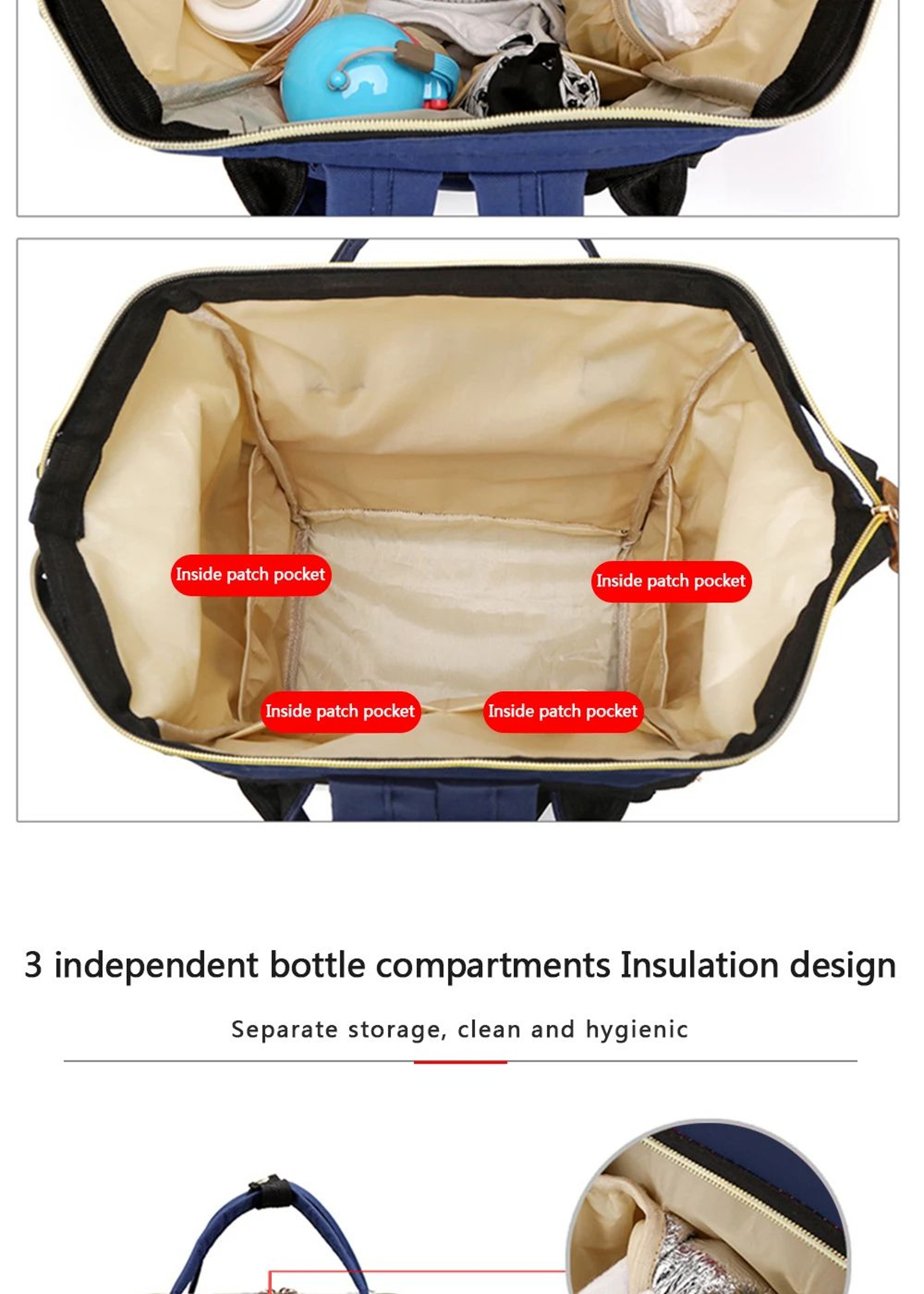 Large Capacity Waterproof Baby Diaper Backpack For Travel And Everyday Care 7