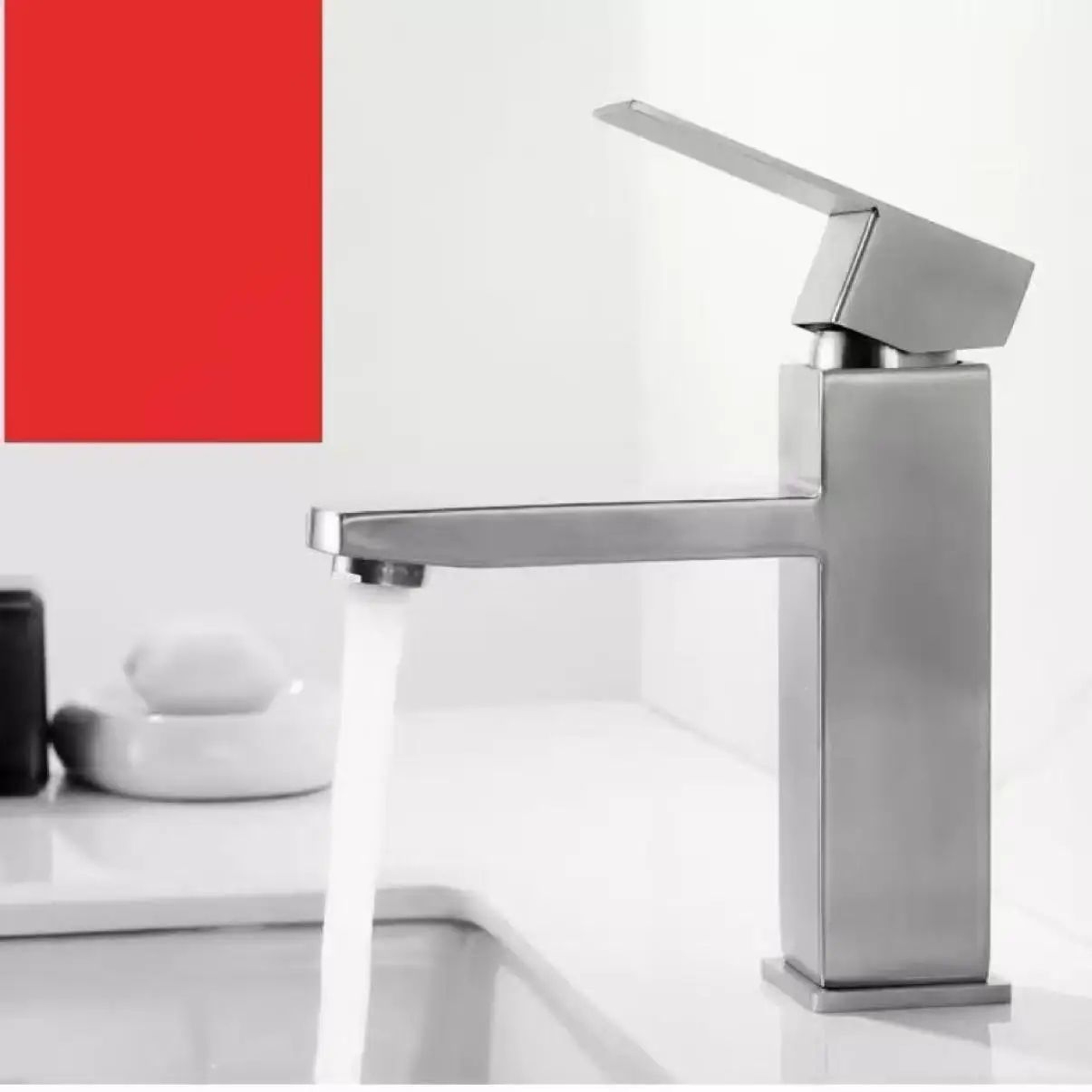 Matte Black Bathroom Basin Mixer Faucet With Hot And Cold Water 0