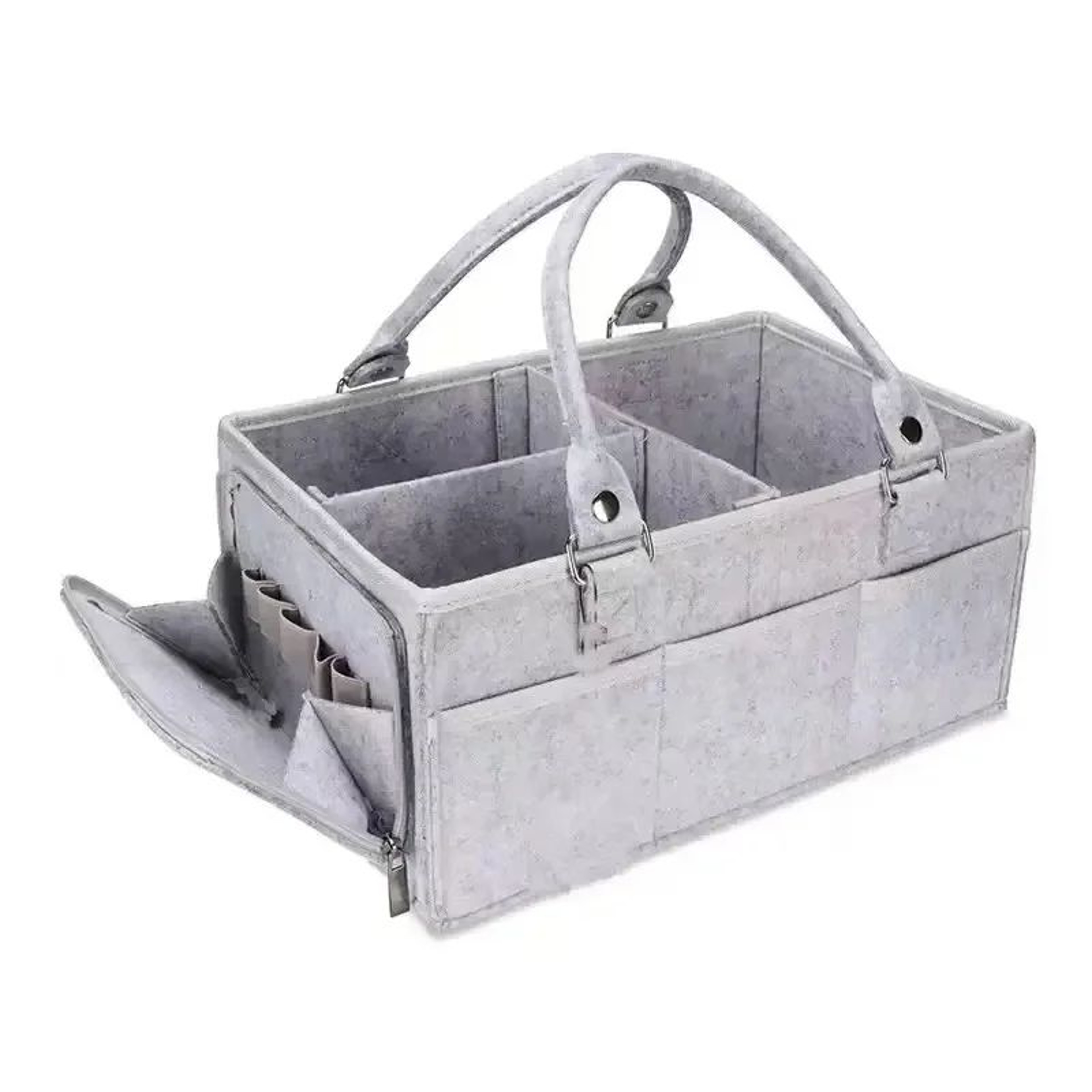 Large Capacity Felt Baby Diaper Storage Bag For Toys And Nursery Essentials 2