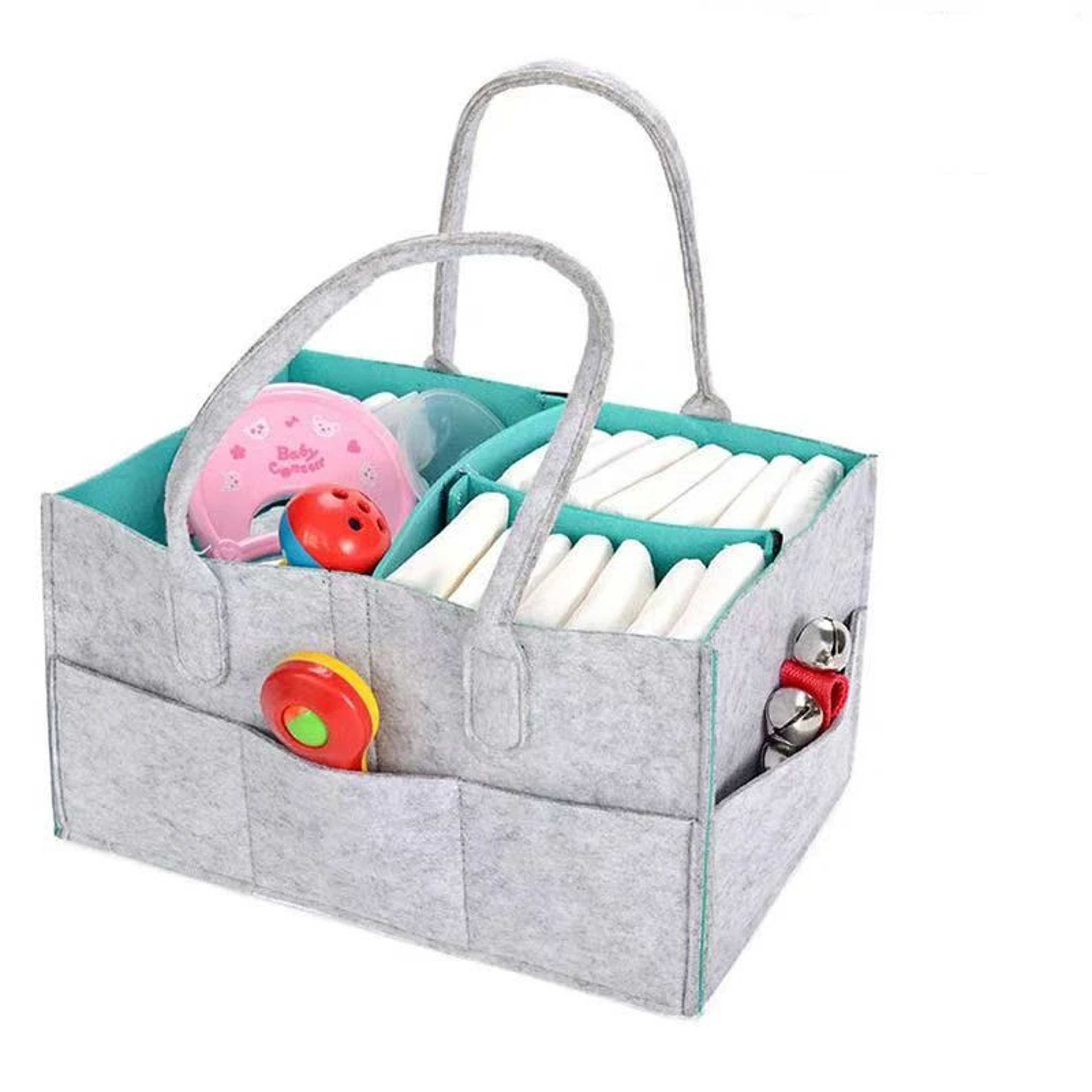Large Capacity Felt Baby Diaper Storage Bag For Toys And Nursery Essentials 3