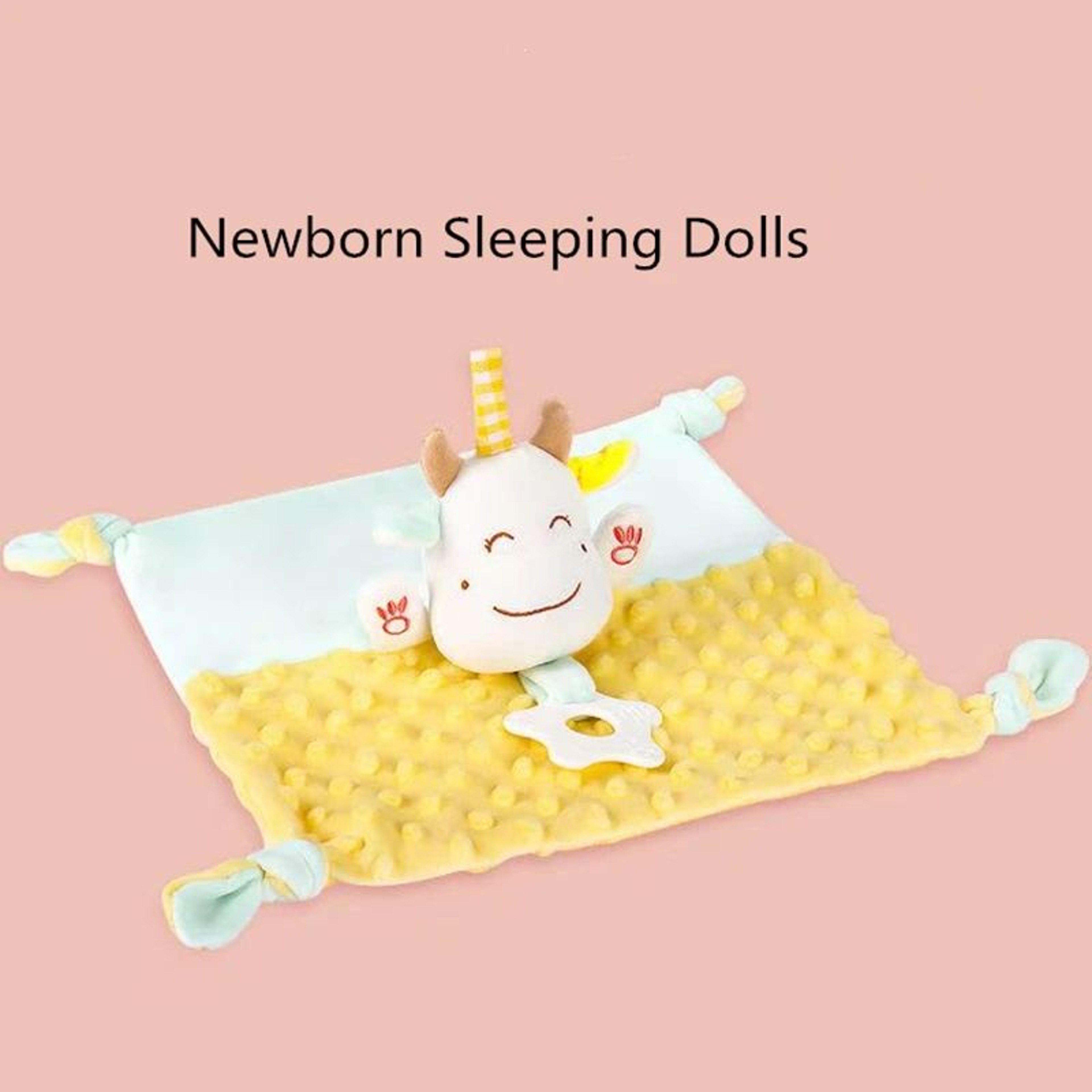 Soft Plush Baby Comforter Blanket With Sensory Tags And Teether 5