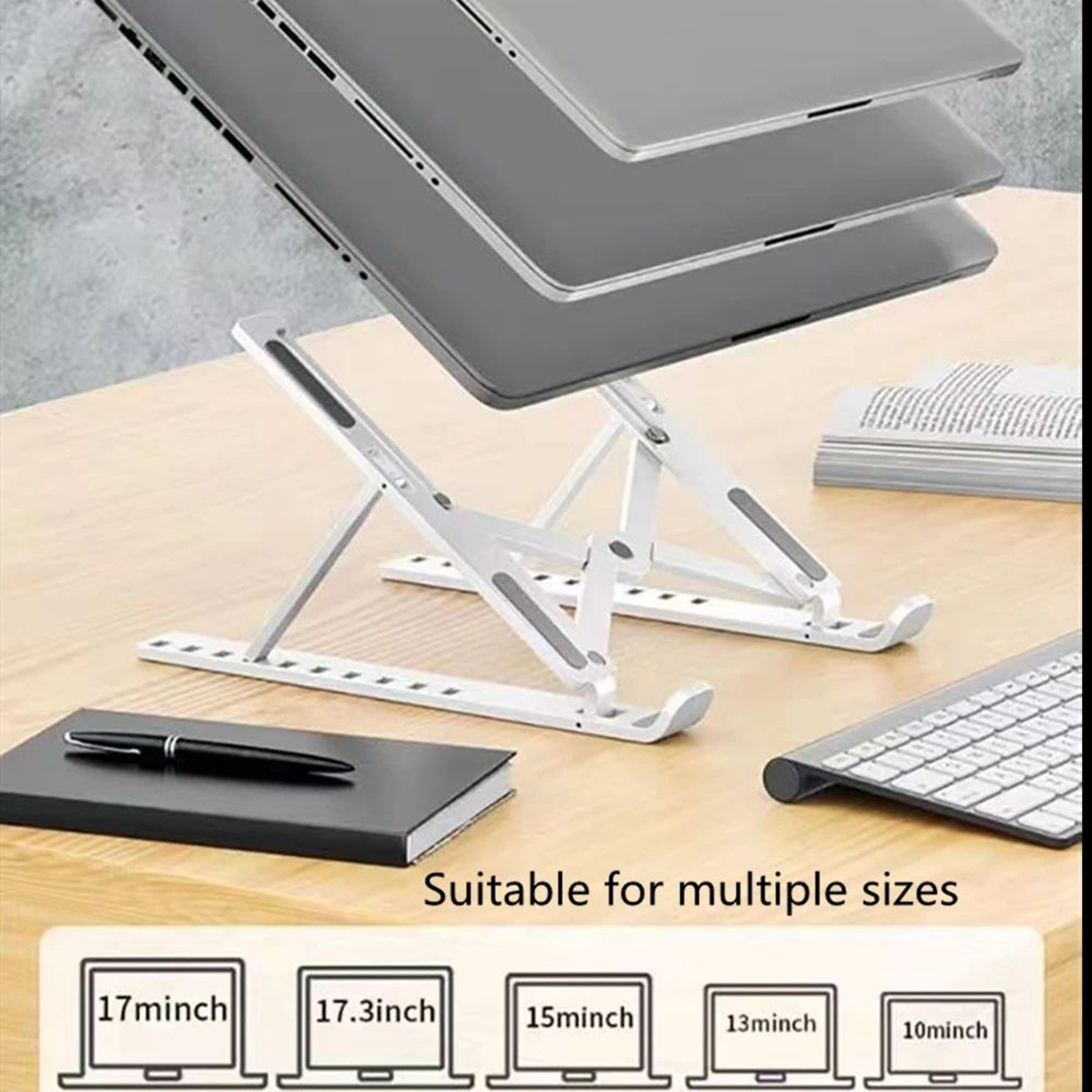 Foldable Adjustable ABS Laptop Stand For MacBook Air Pro And Notebooks 4
