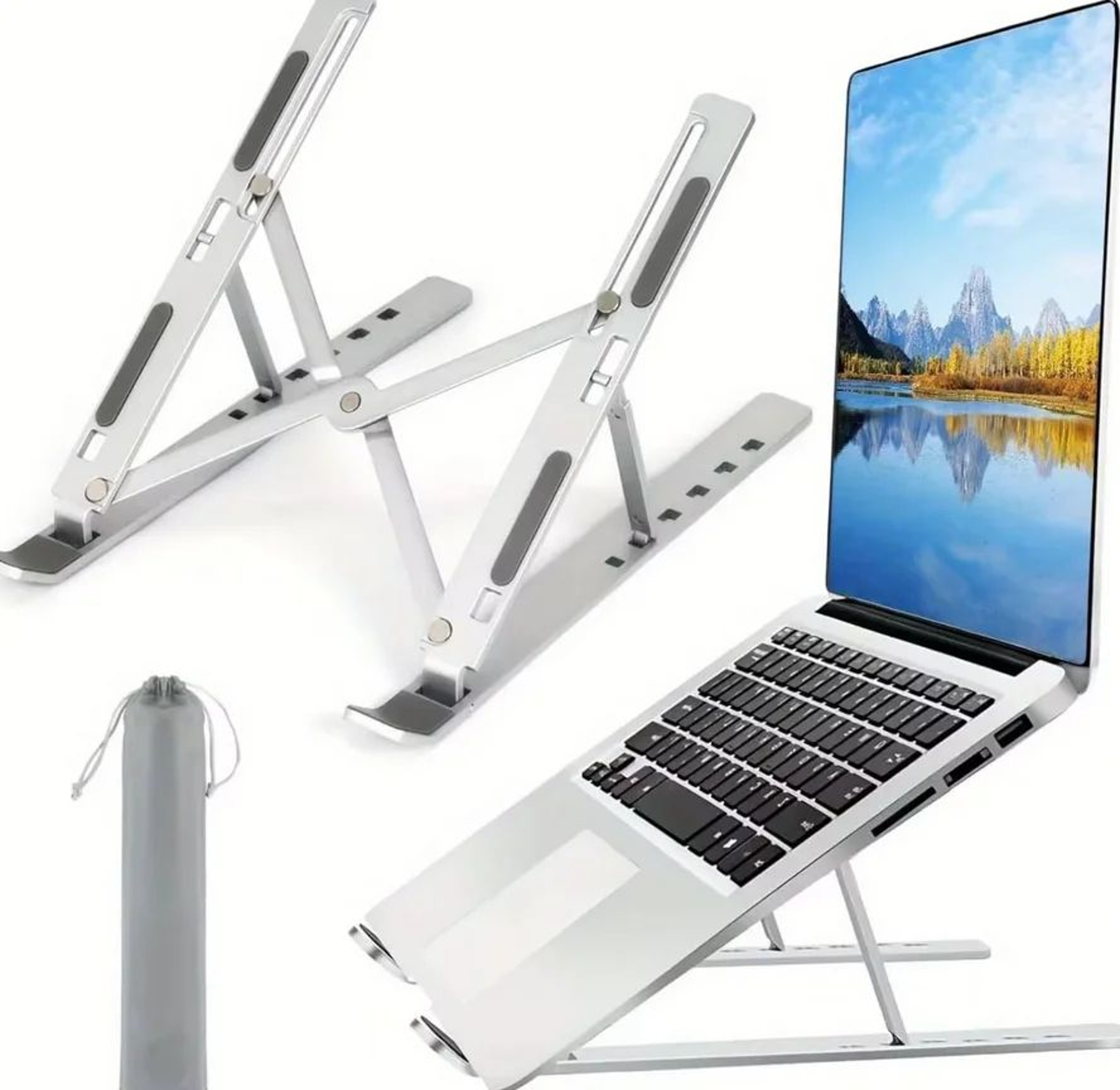 Foldable Adjustable ABS Laptop Stand For MacBook Air Pro And Notebooks 6