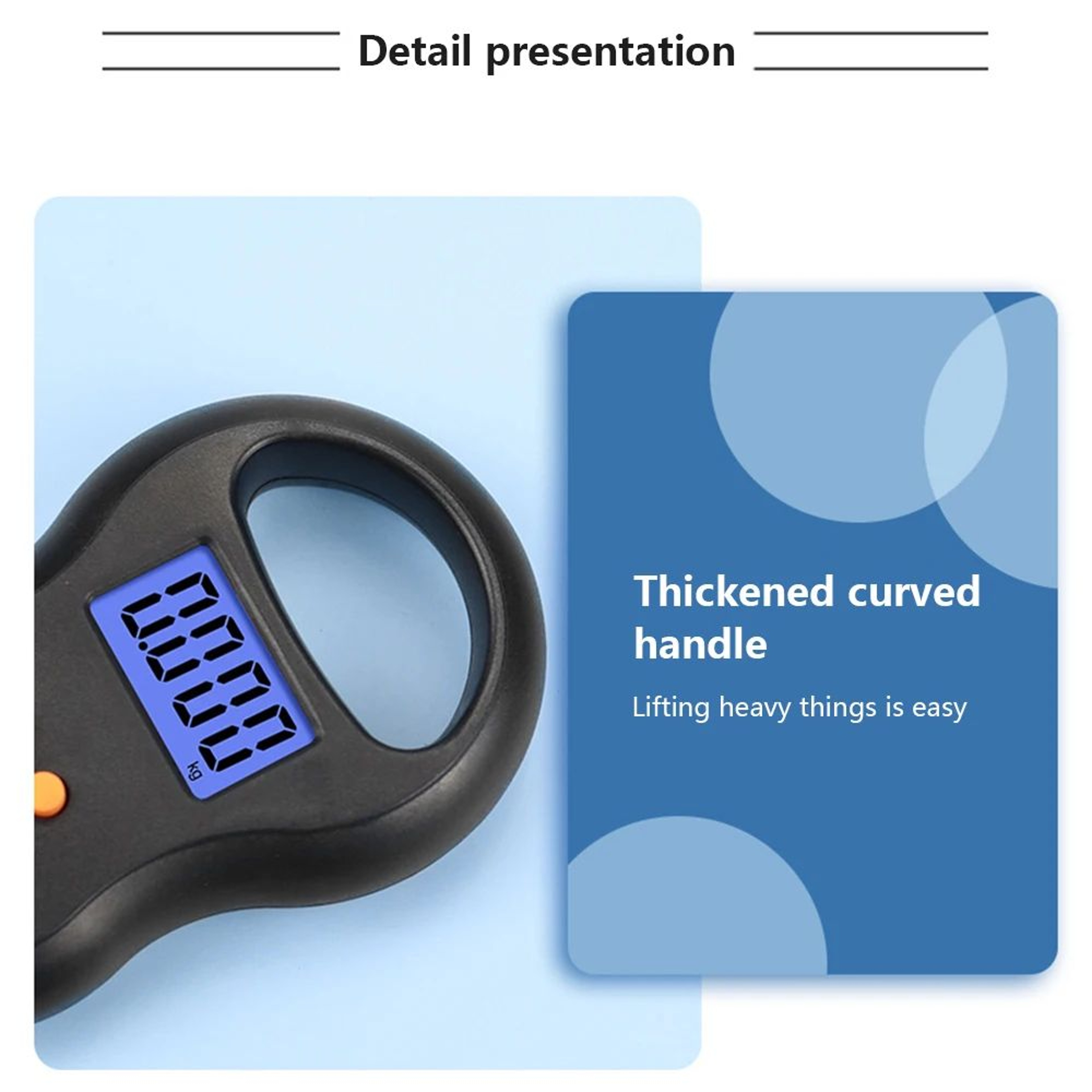 50kg Digital Hanging Scale With Backlit LCD For Luggage And Fishing 5