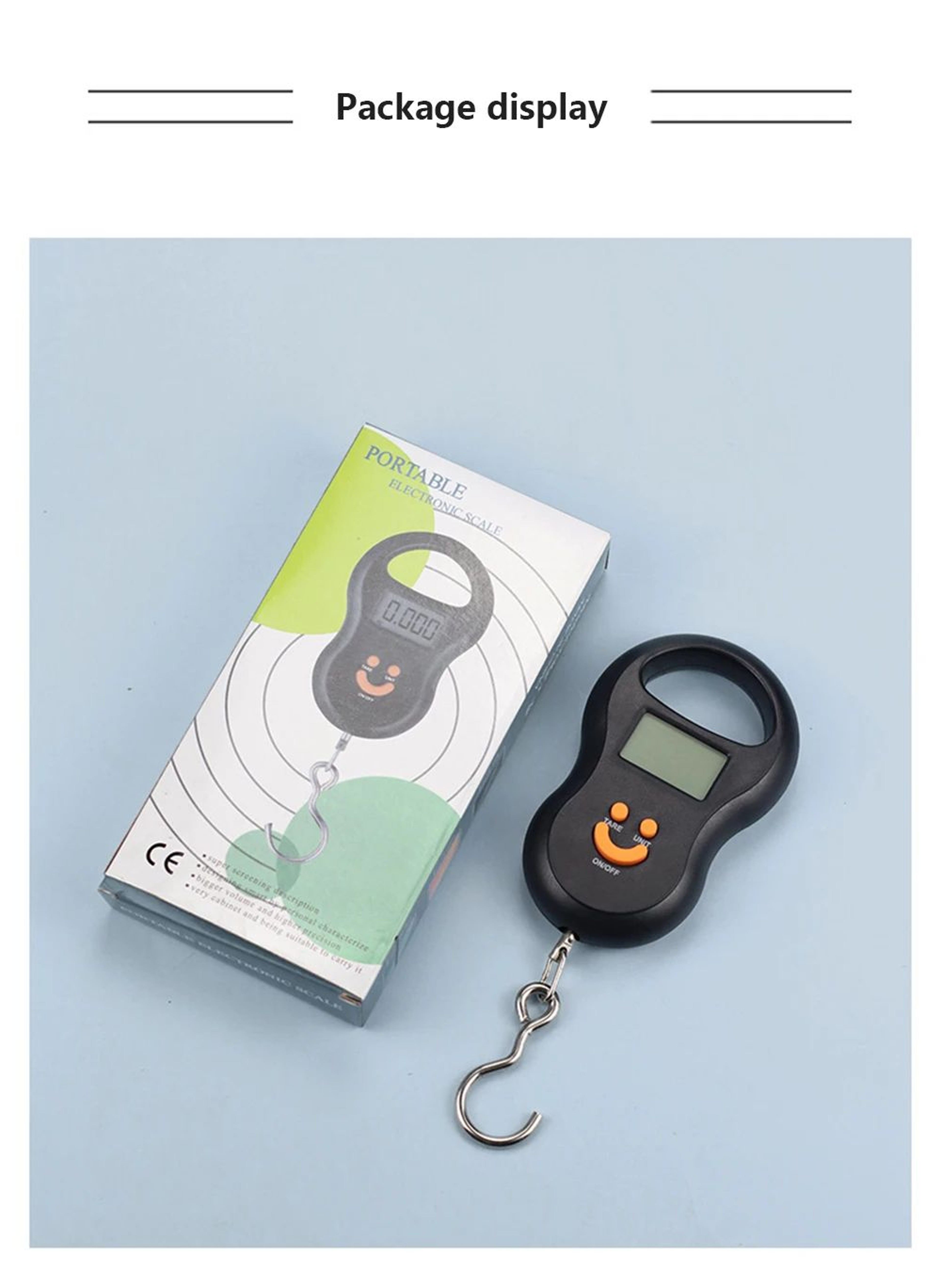 50kg Digital Hanging Scale With Backlit LCD For Luggage And Fishing 10