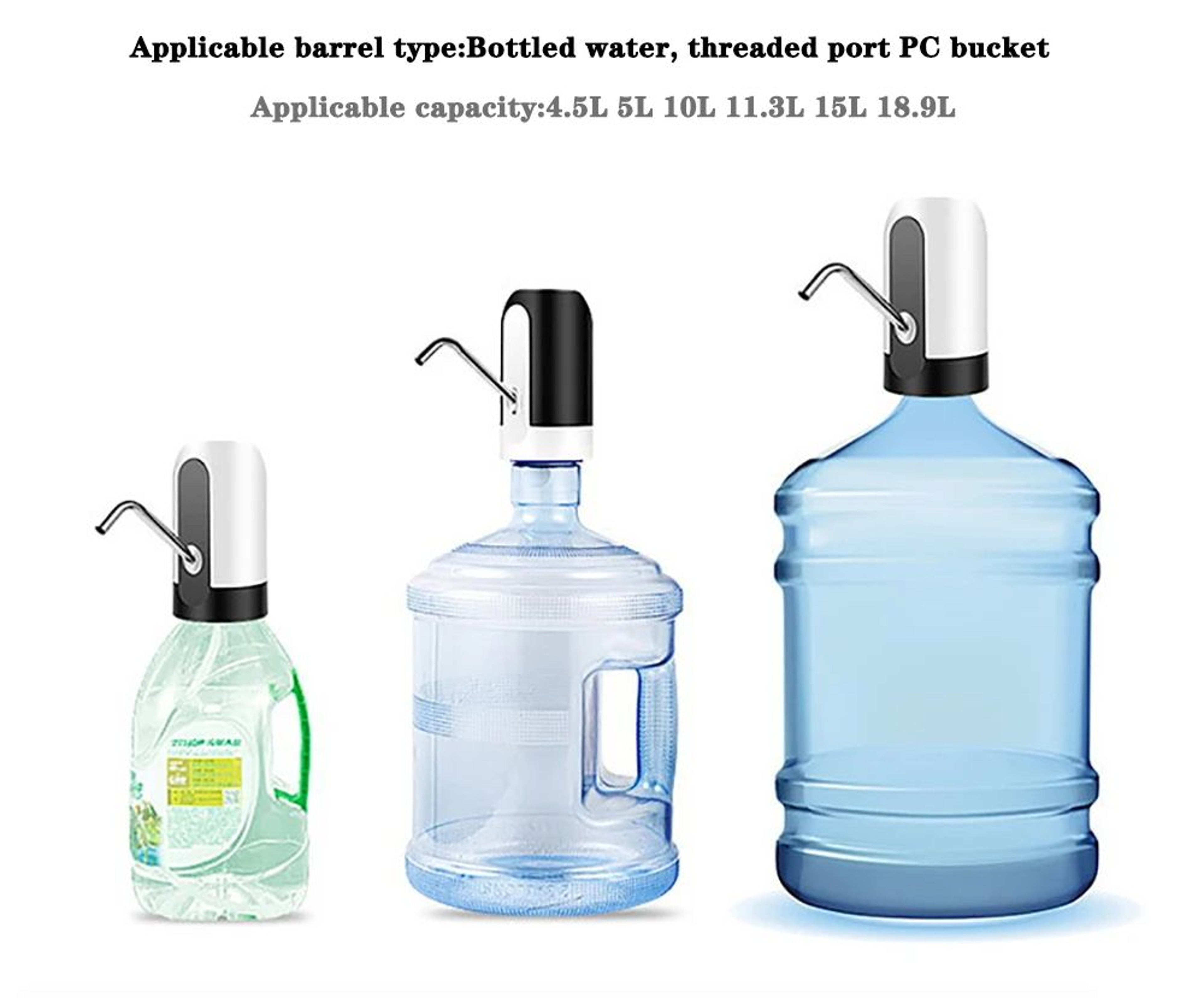 Portable USB Rechargeable Electric Water Pump For 5 Gallon Bottles 7