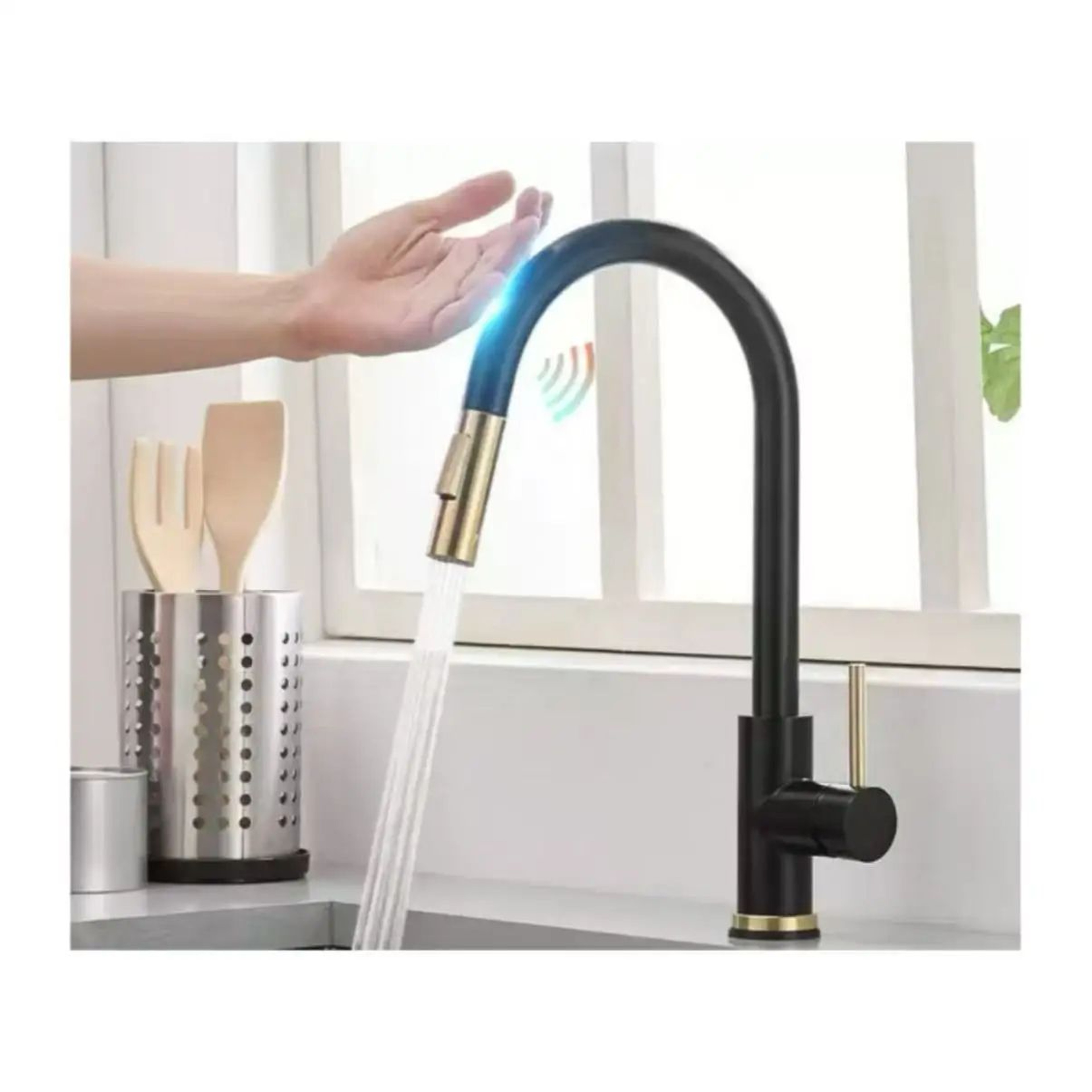 DQOK Smart Pull Out Kitchen Faucet With Stainless Steel Design 0