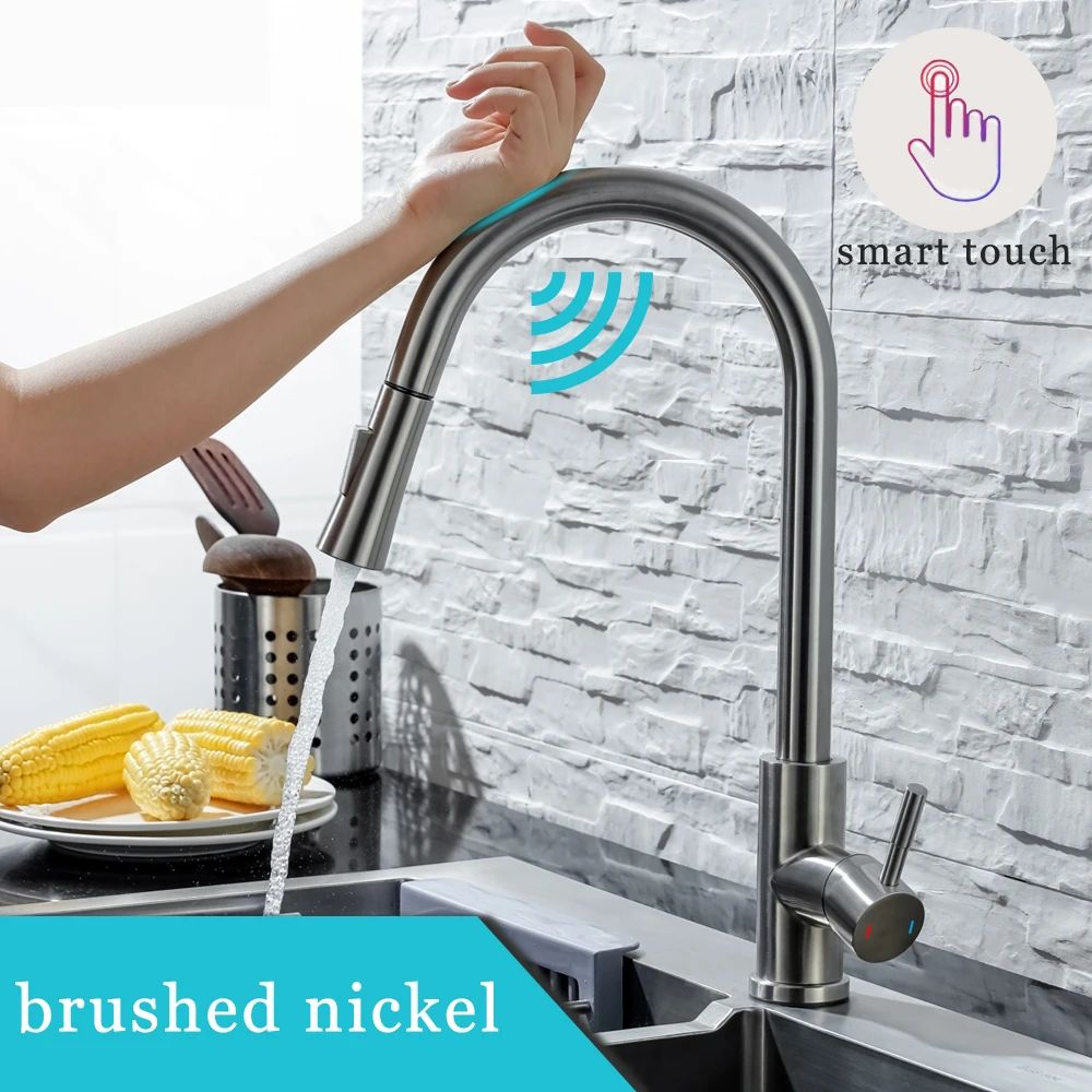 DQOK Smart Pull Out Kitchen Faucet With Stainless Steel Design 7