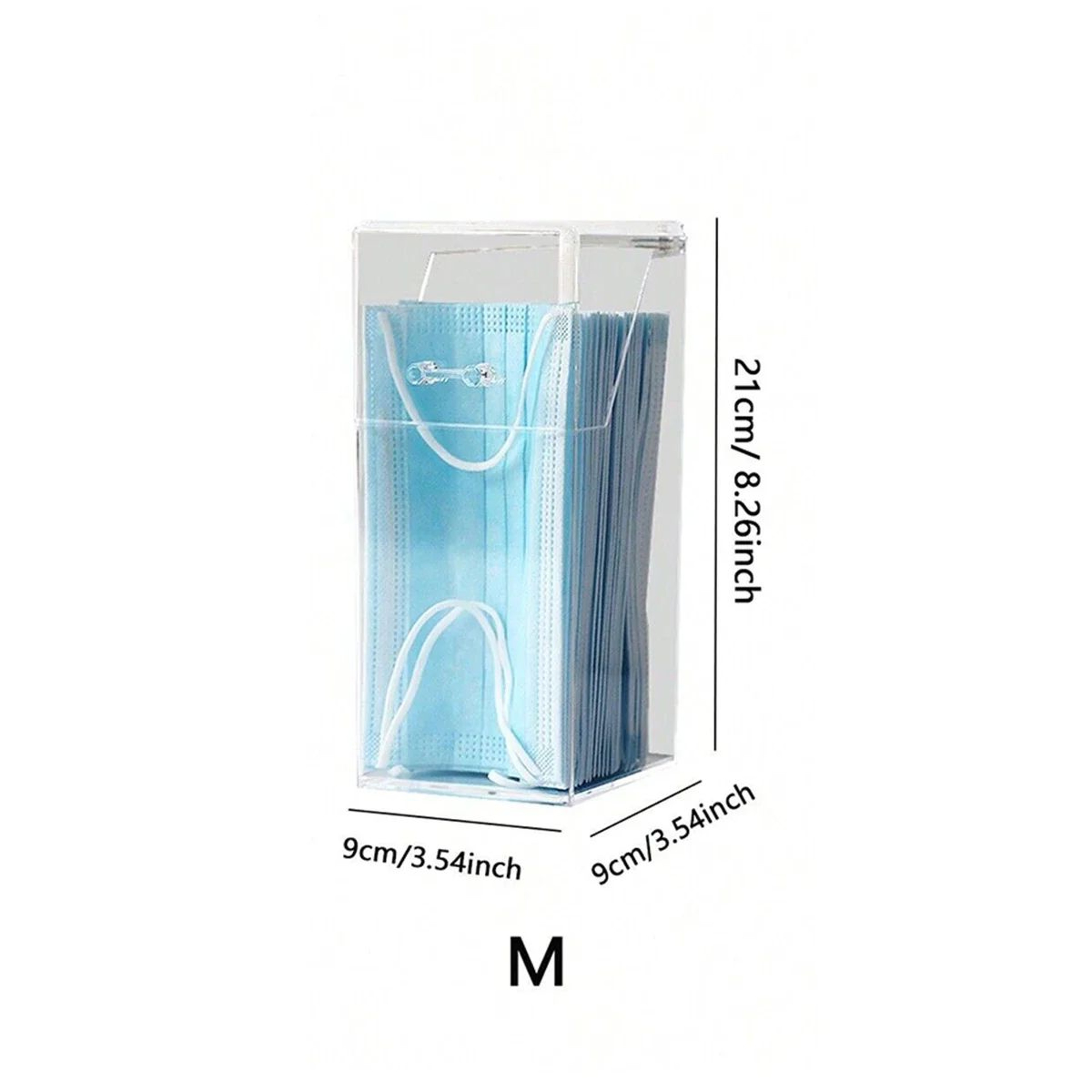 Transparent Face Mask Storage Box With Lid For Desk And Entryway 8