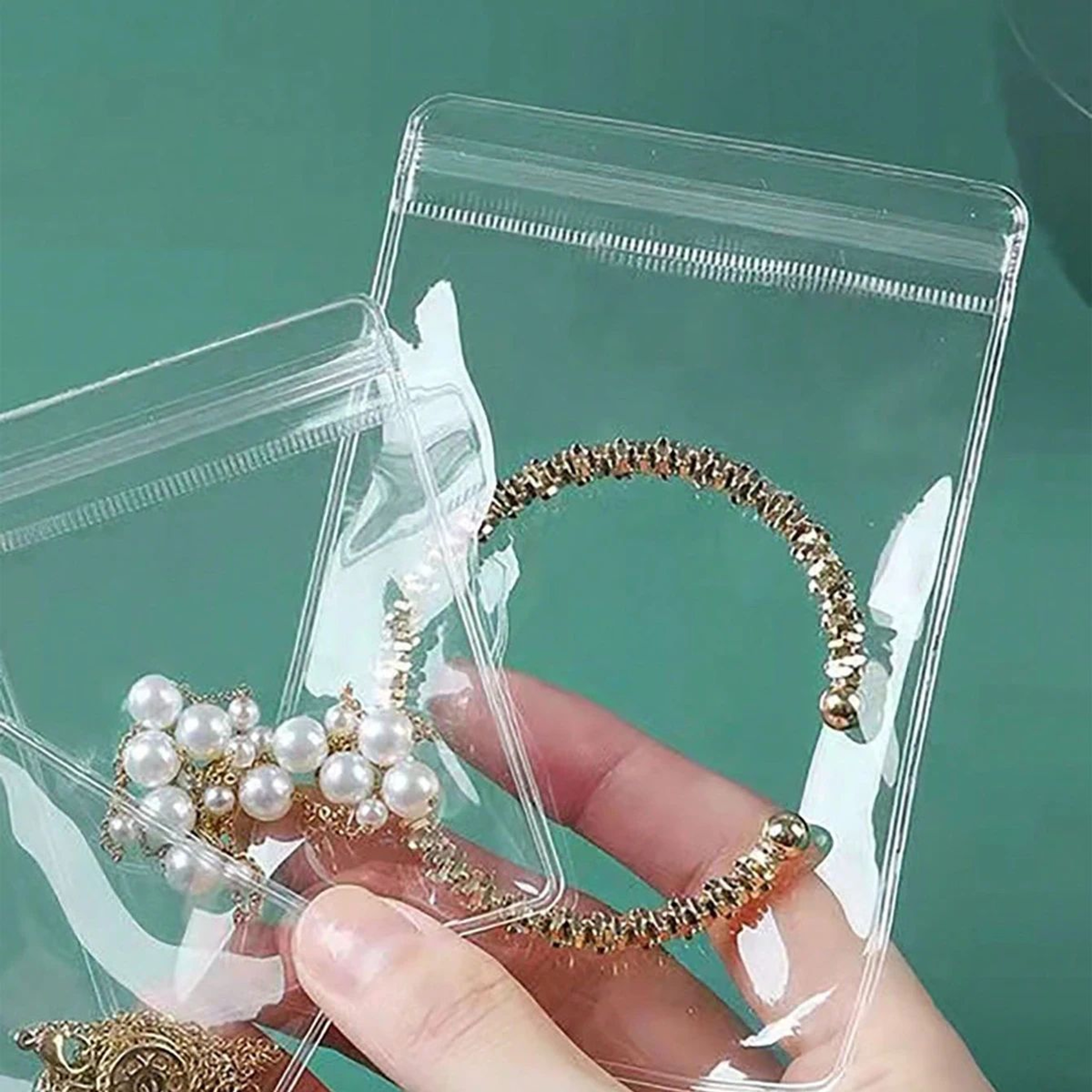 50 Piece Transparent PVC Jewelry Storage Bags For Earrings And Necklaces 0