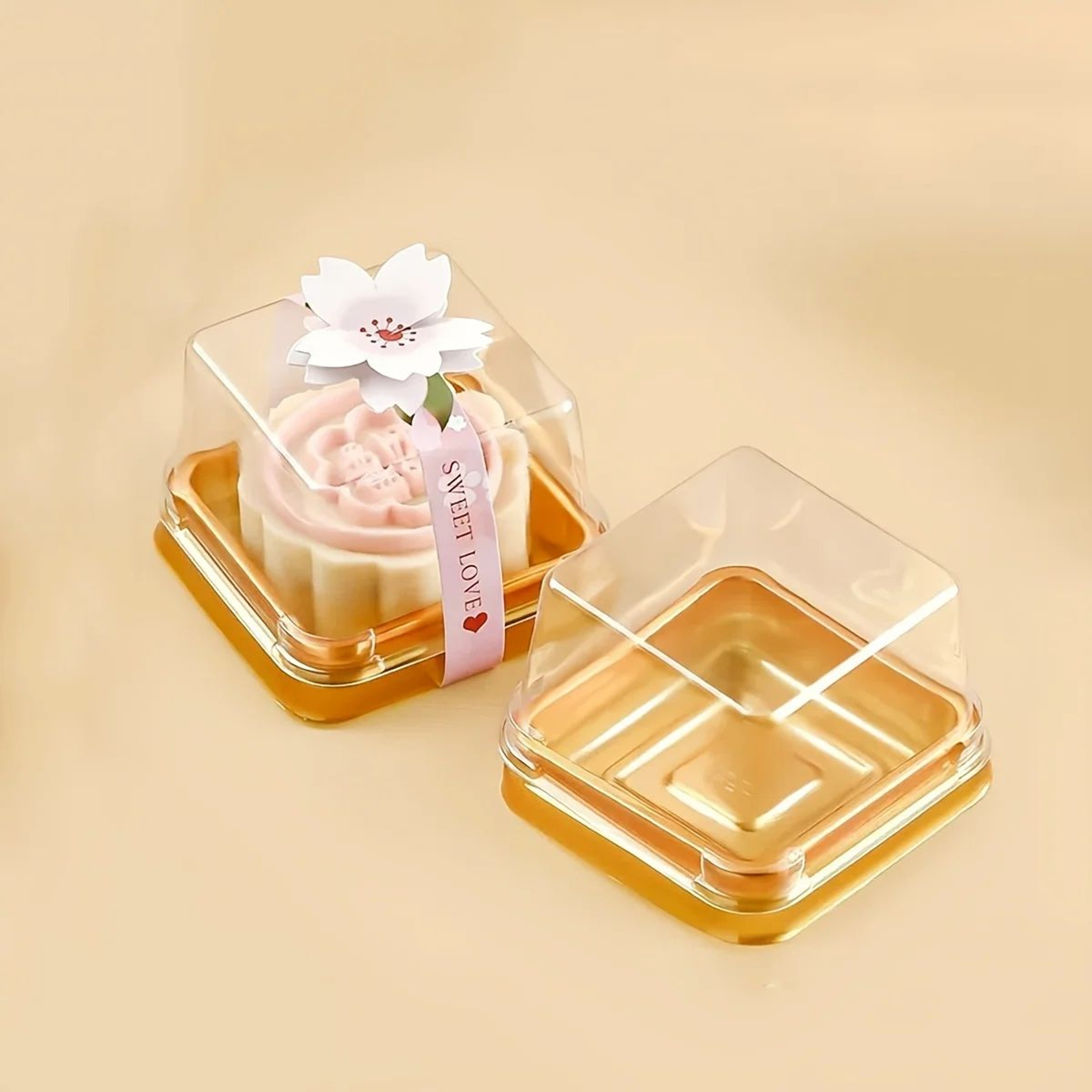 50 Piece Mini Clear Cake Boxes For Cupcakes Pastries And Party Gifts 2