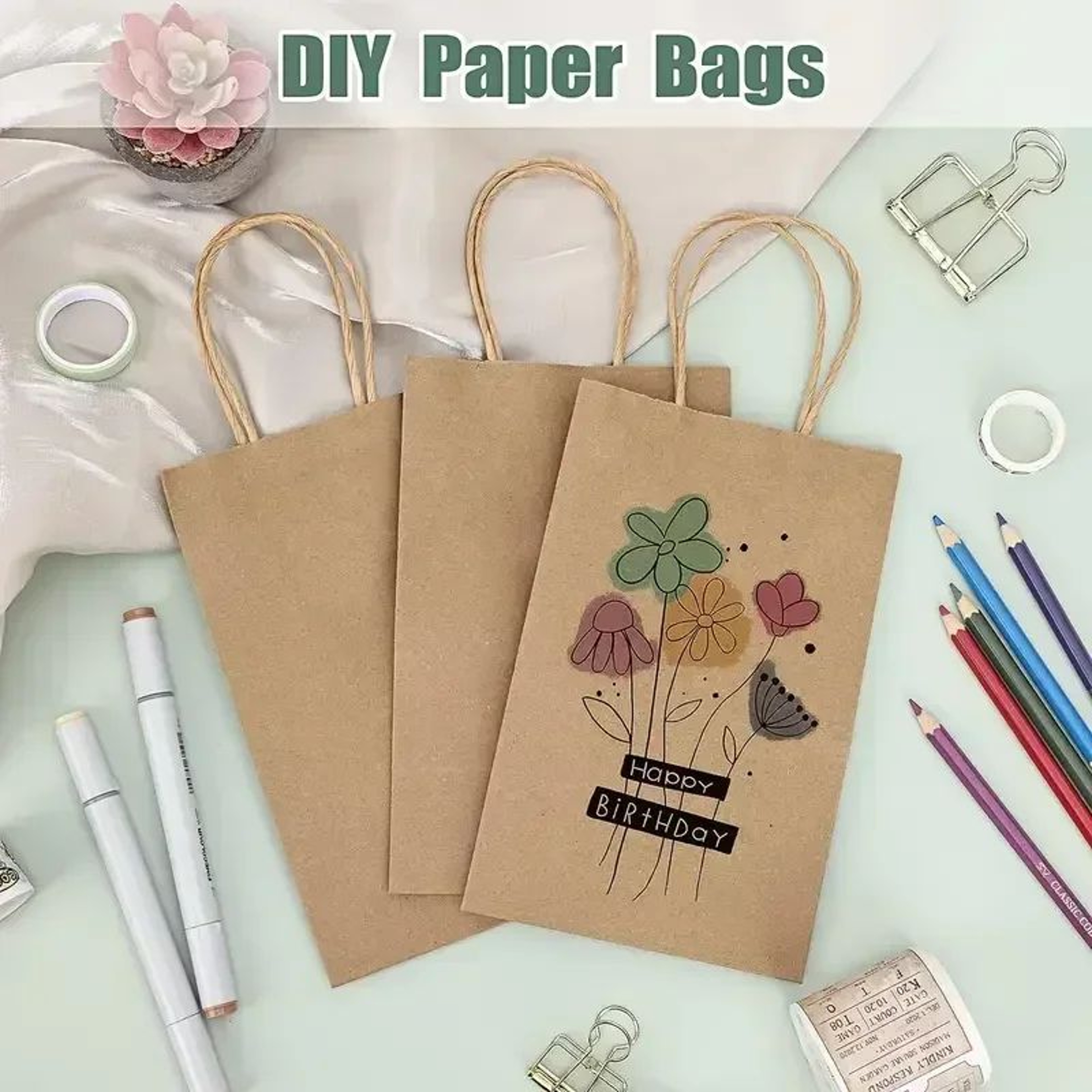 Kraft Paper Party Favor Bags For Birthday Gifts Candy And Shopping 8