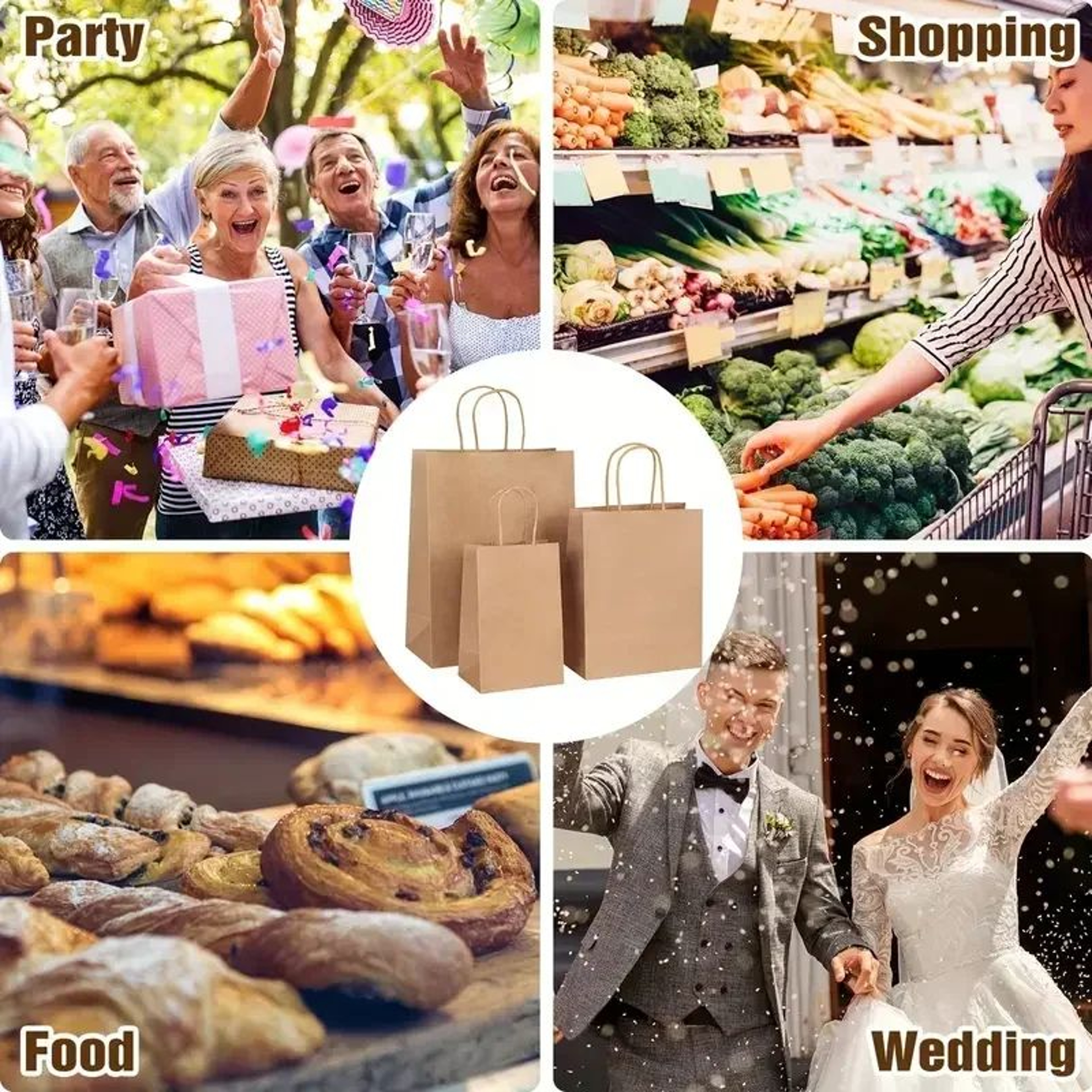 Kraft Paper Party Favor Bags For Birthday Gifts Candy And Shopping 10