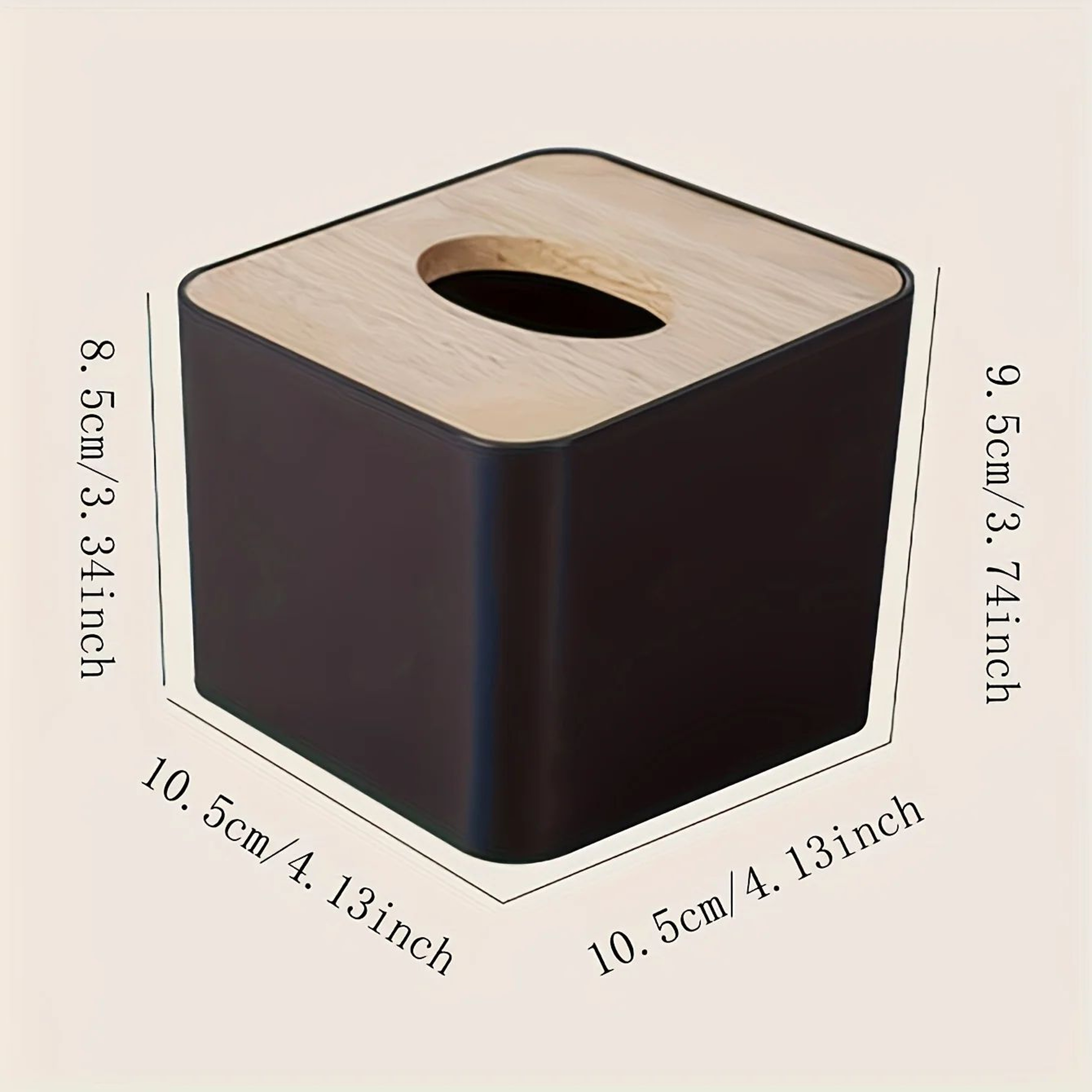 Nordic Style Plastic Tissue Box With Wooden Cover For Home And Restaurant 4