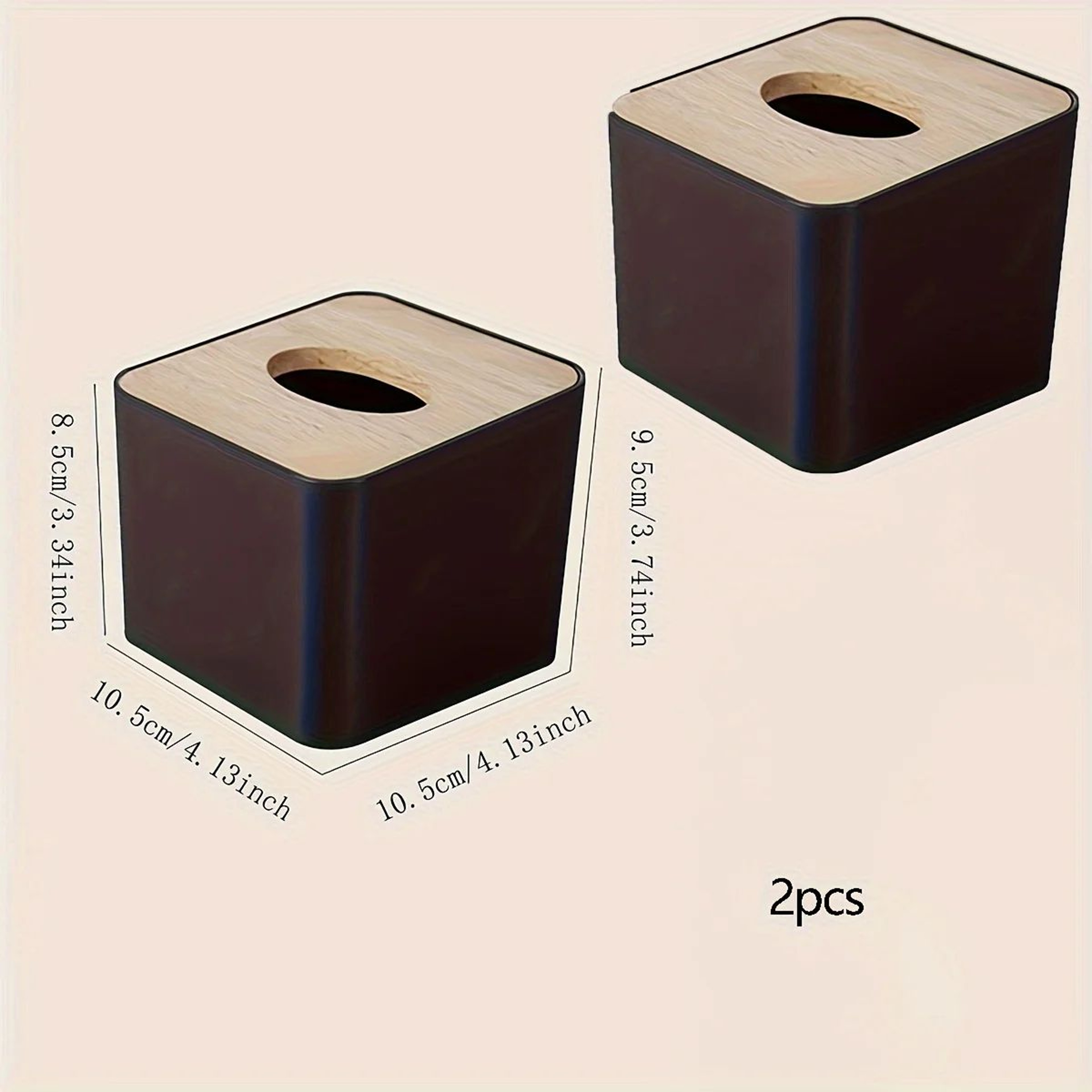 Nordic Style Plastic Tissue Box With Wooden Cover For Home And Restaurant 5