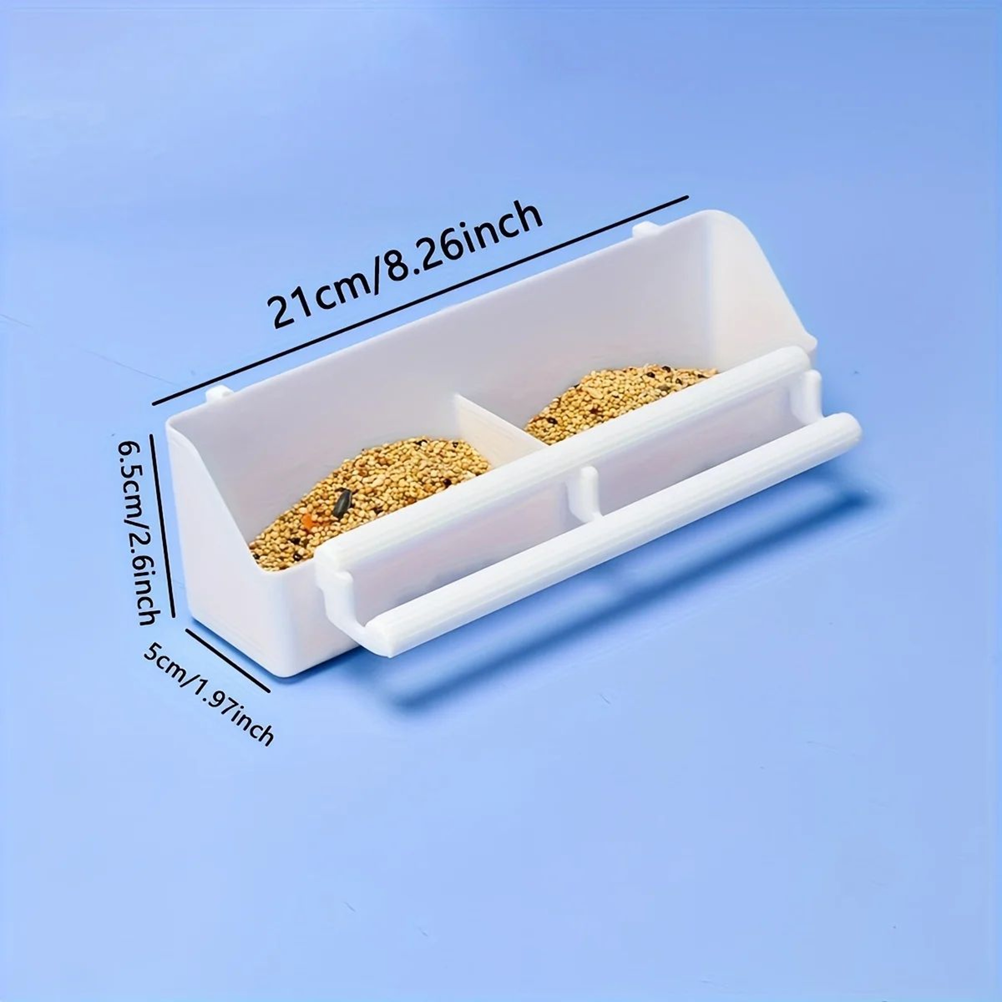 Portable Double Compartment Hanging Bird Feeder For Cage Food And Water 3