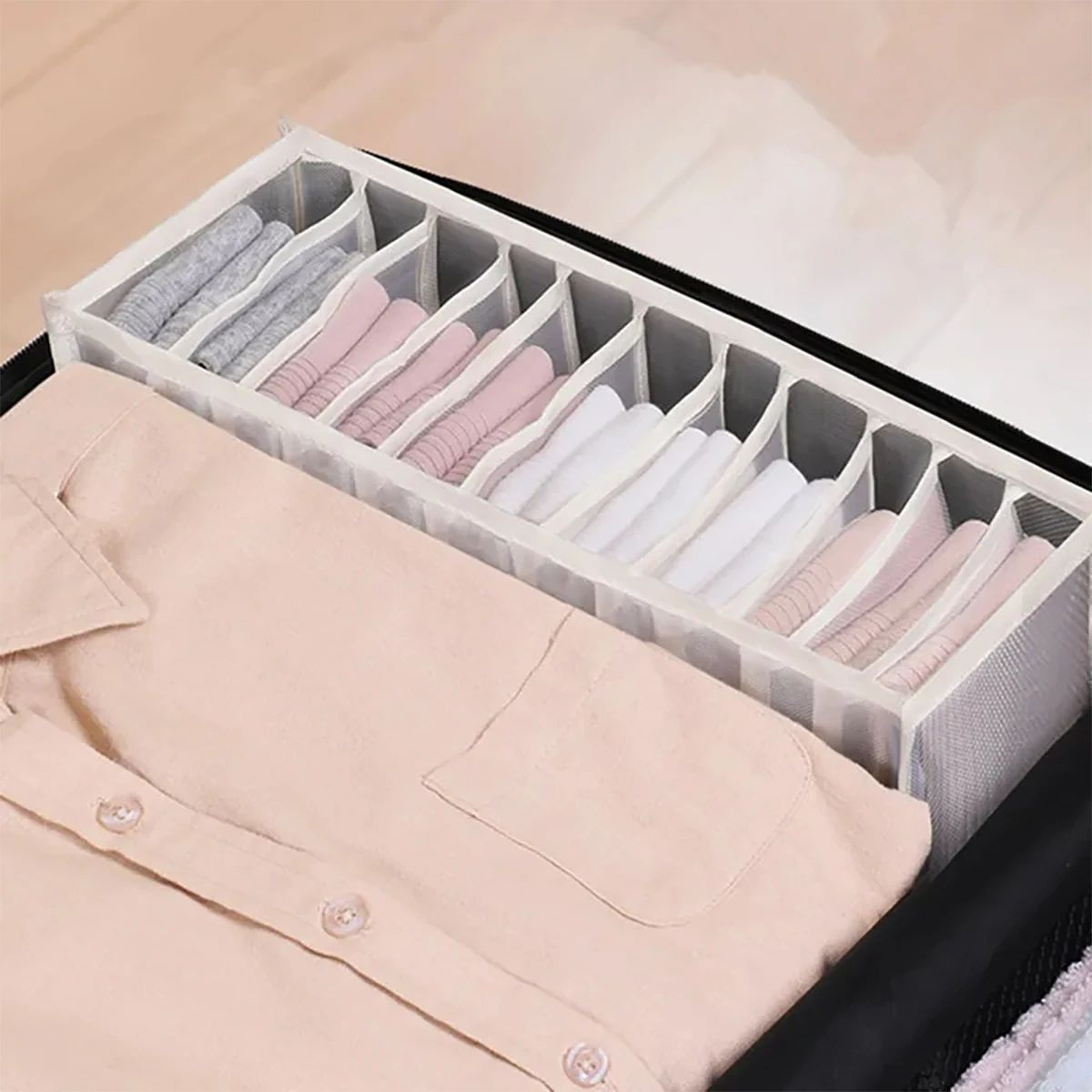 Foldable Underwear And Bra Drawer Organizer With Buckle Design 3