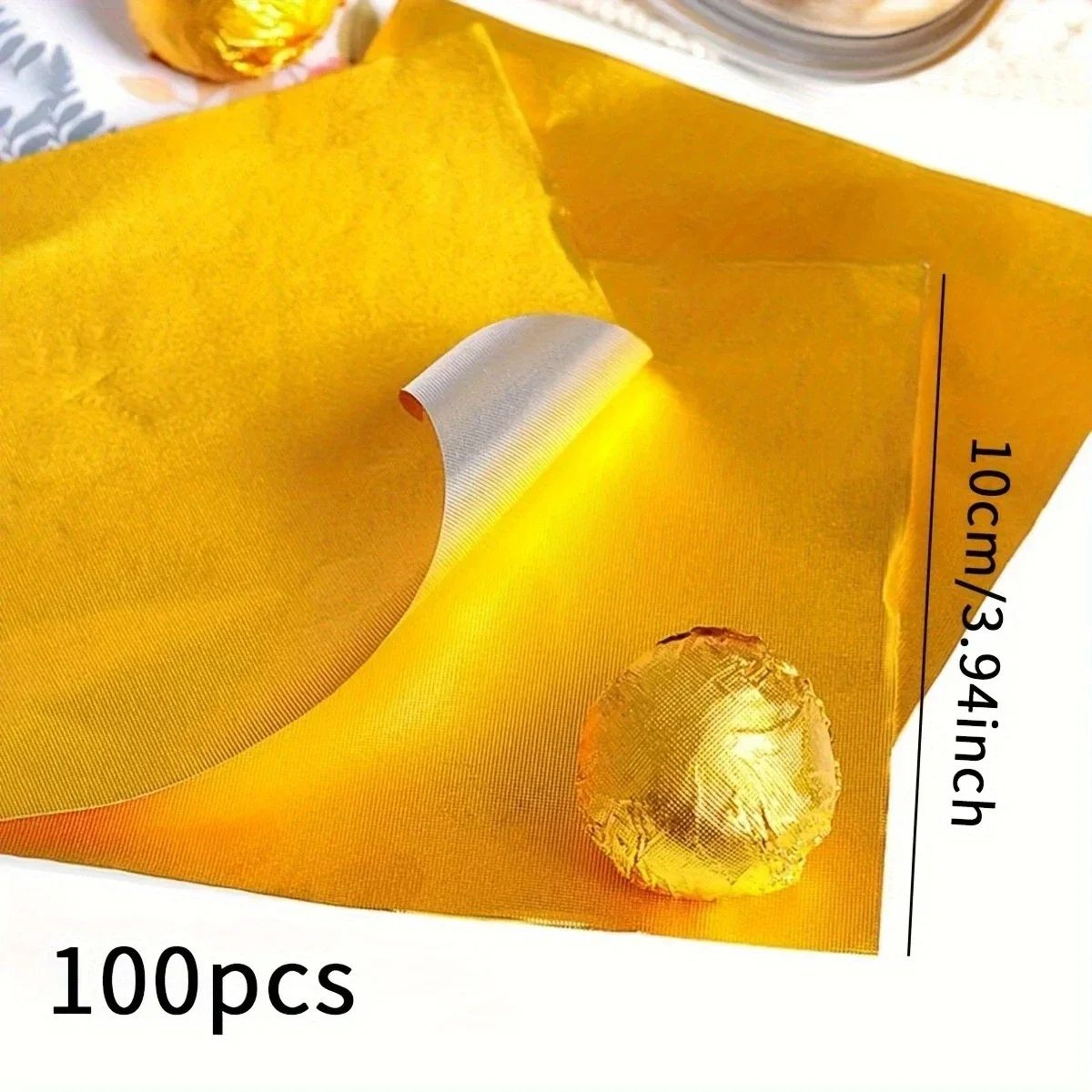 100 Piece Gold Foil Candy Wrapping Sheets For Chocolates And Wedding Favors 3