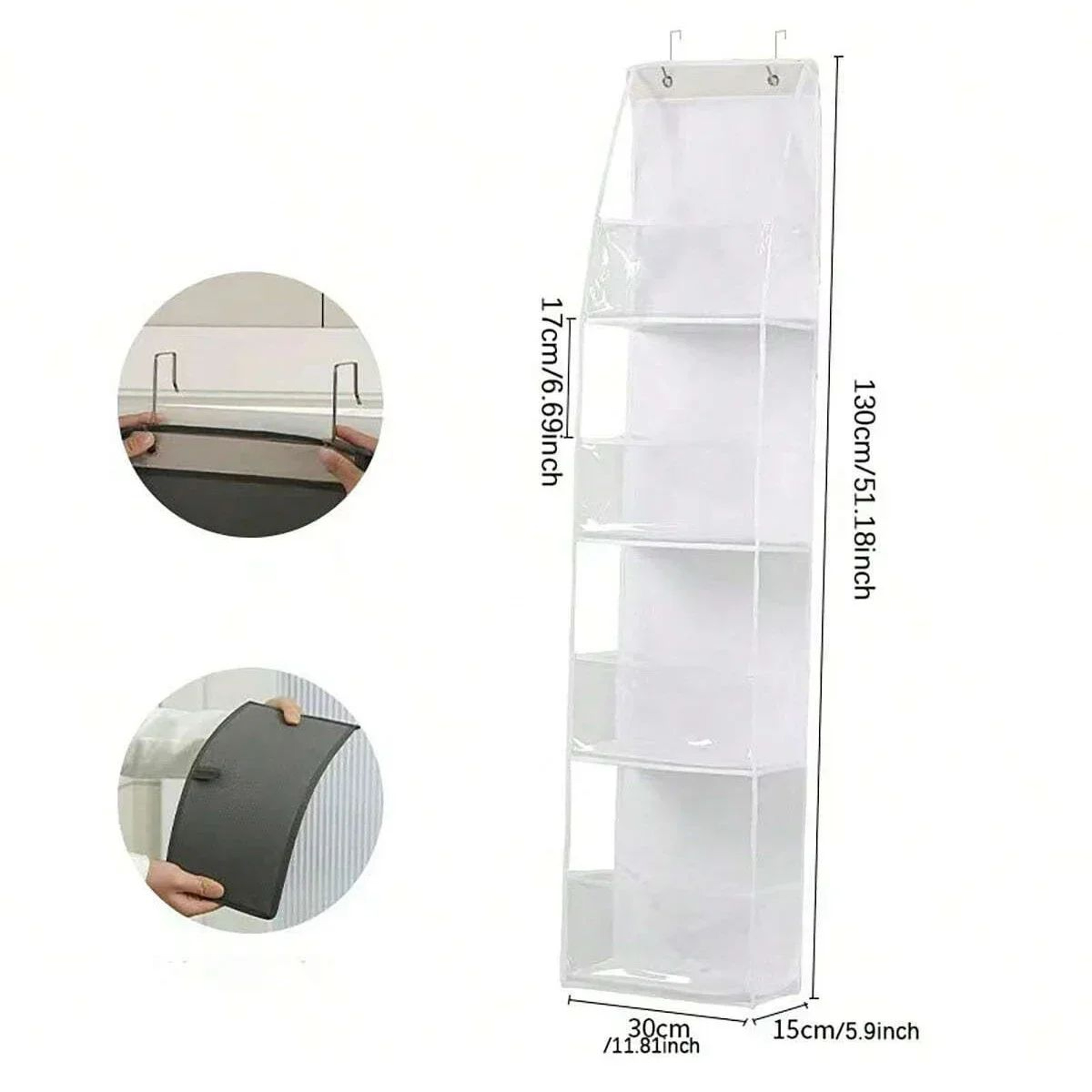 4 Or 6 Tier Hanging Fabric Door Organizer For Clothes And Toys 8