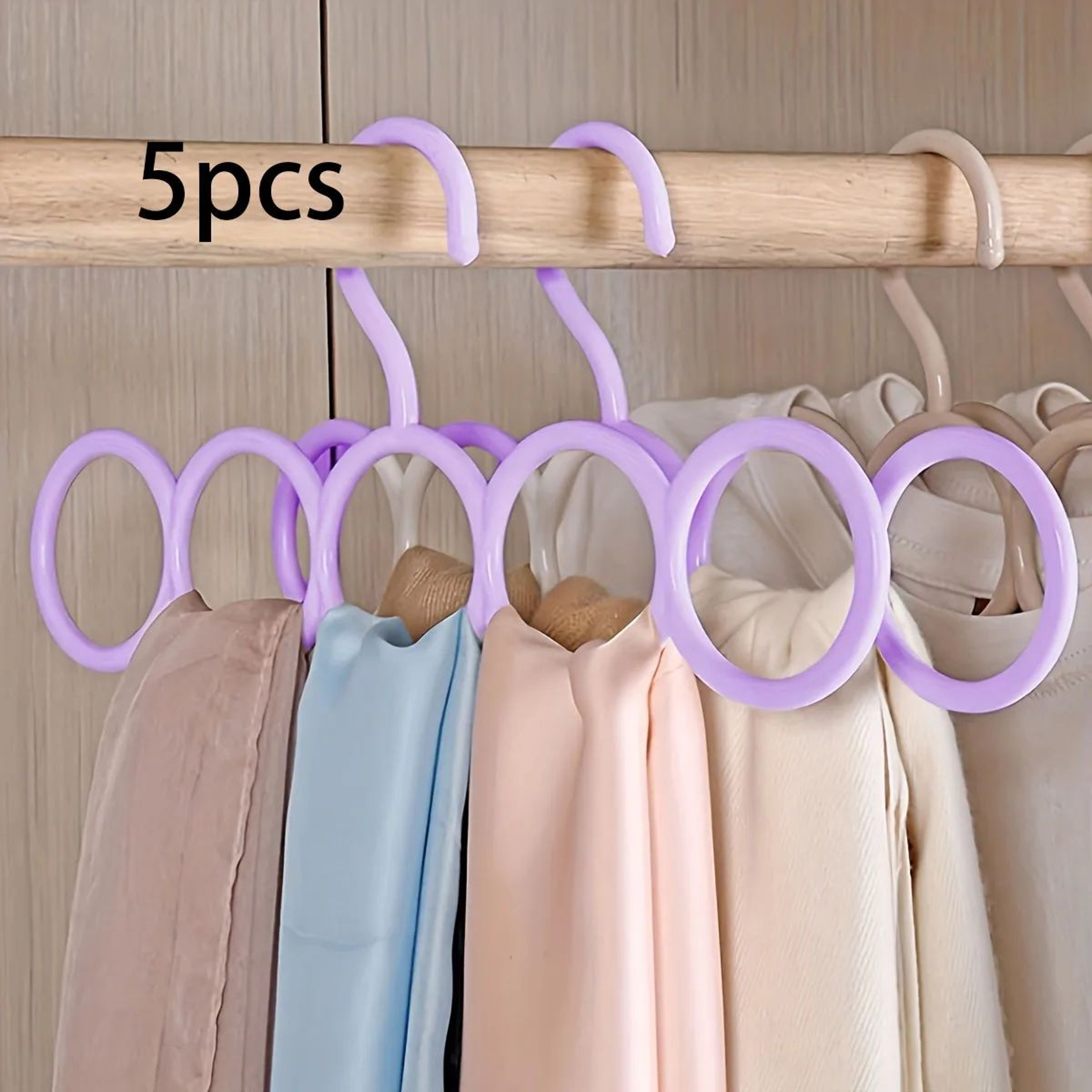 Five Ring Scarf And Clothing Storage Hanger For Closet Organization 9