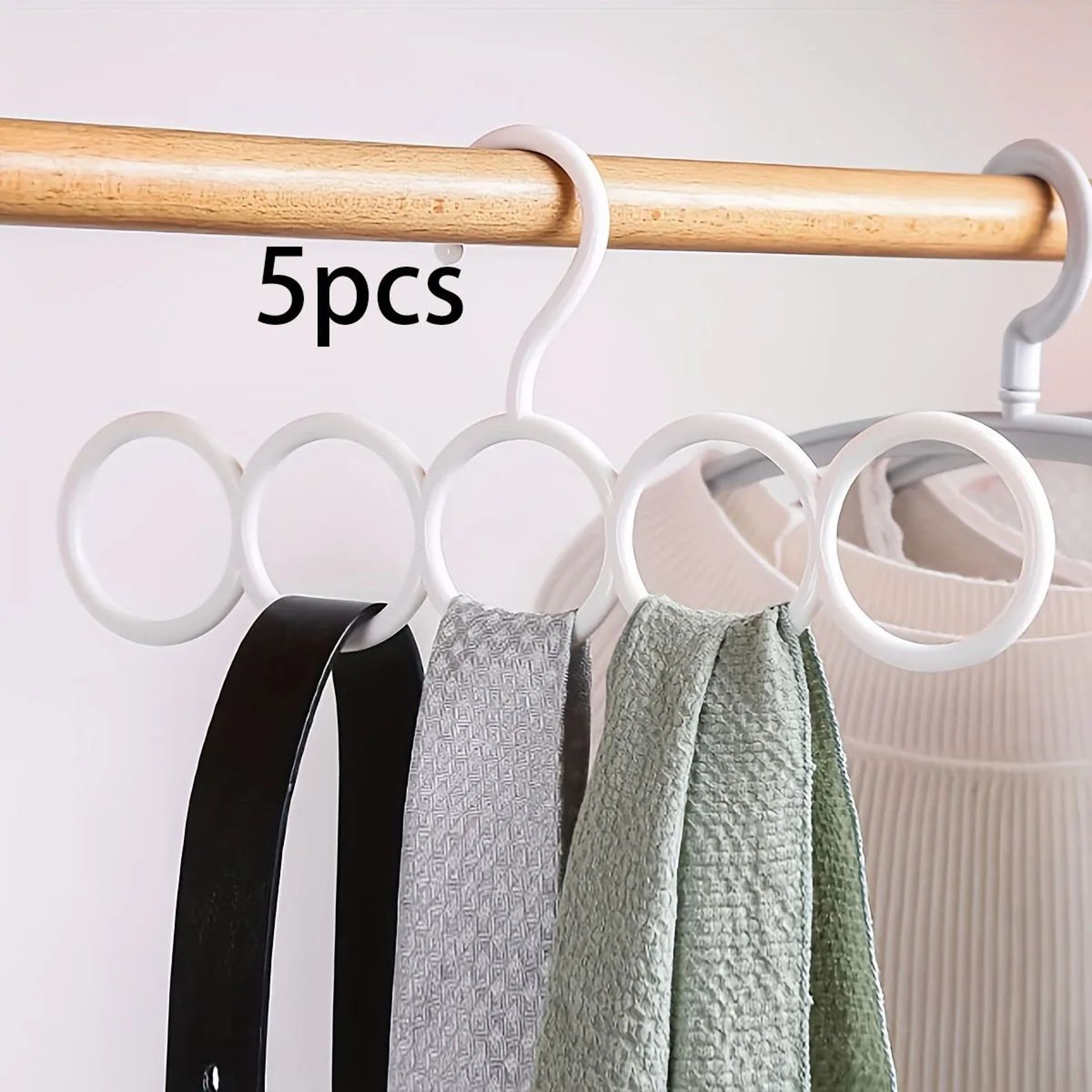 Five Ring Scarf And Clothing Storage Hanger For Closet Organization 7