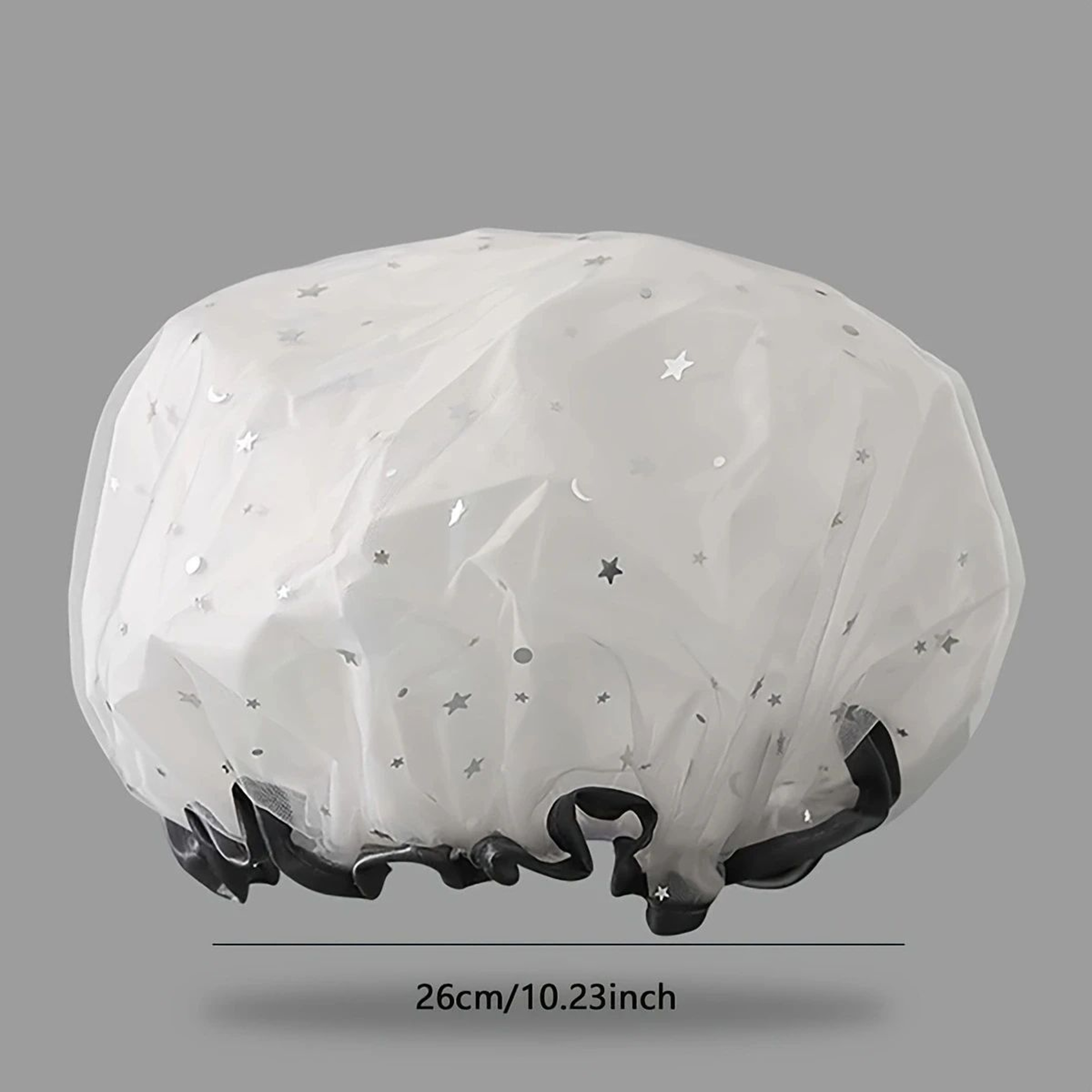 Large Reusable Waterproof Shower Cap With Elastic Band For Women 2