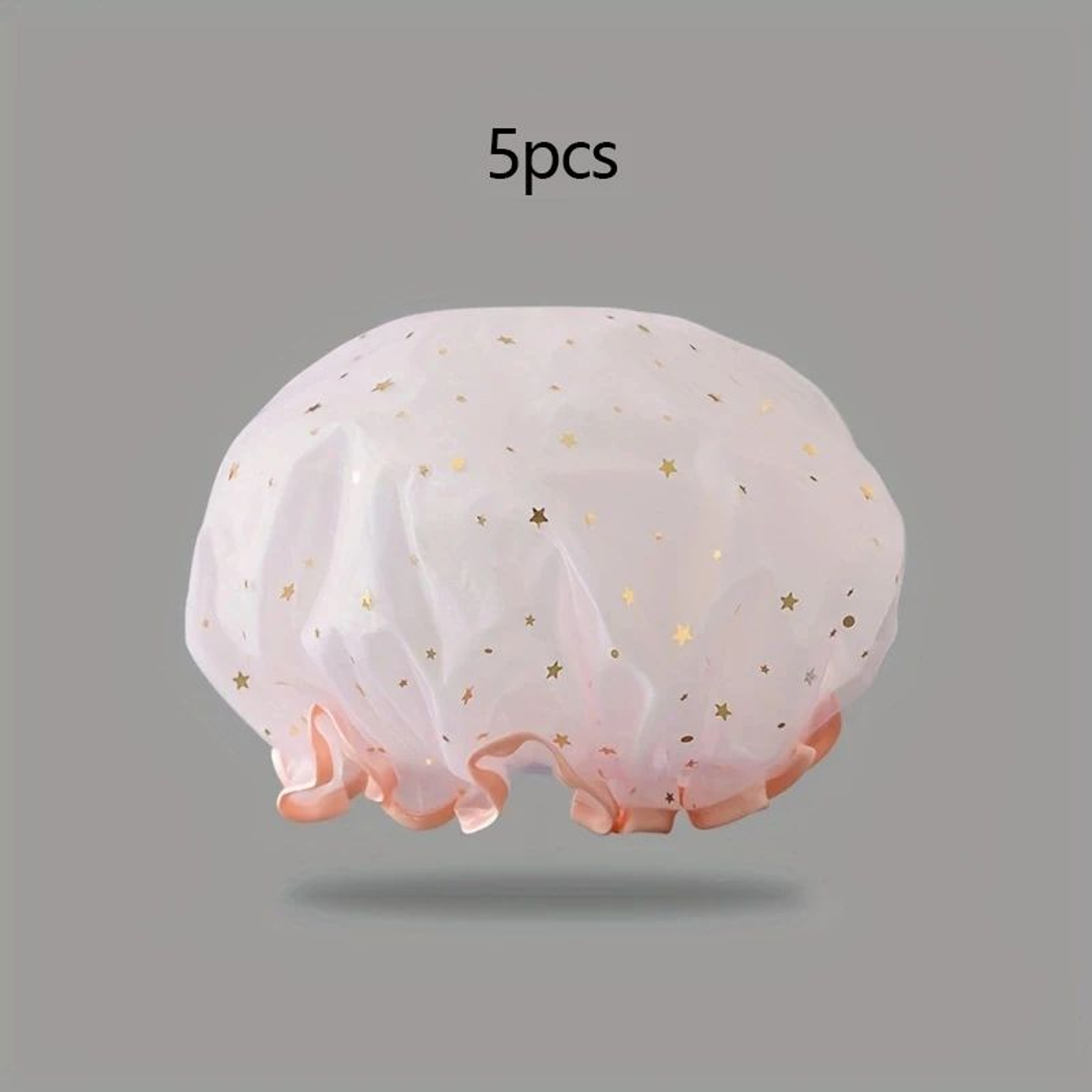 Large Reusable Waterproof Shower Cap With Elastic Band For Women 8