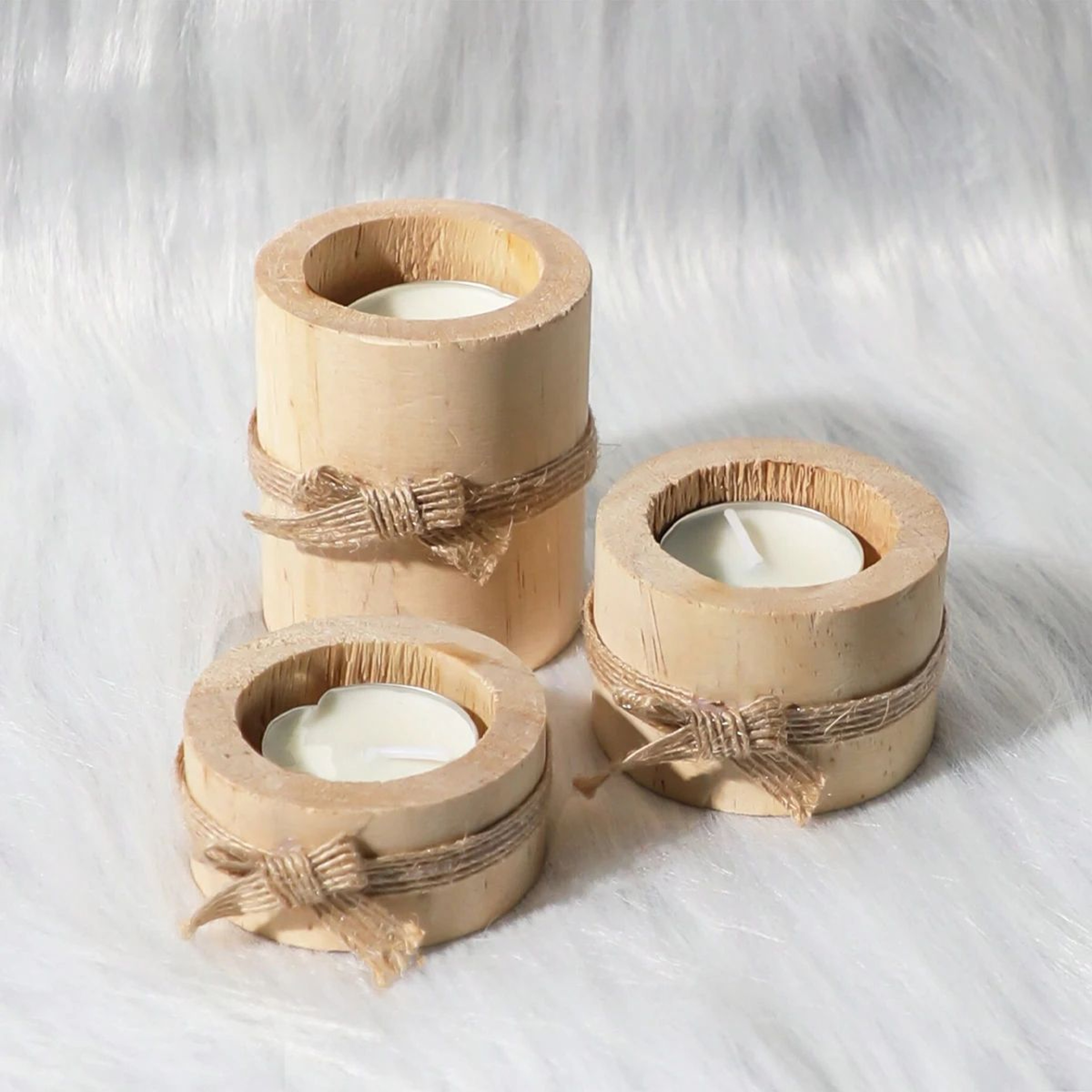 Wooden Tea Light Holder For Wedding And Birthday Table Decor 5