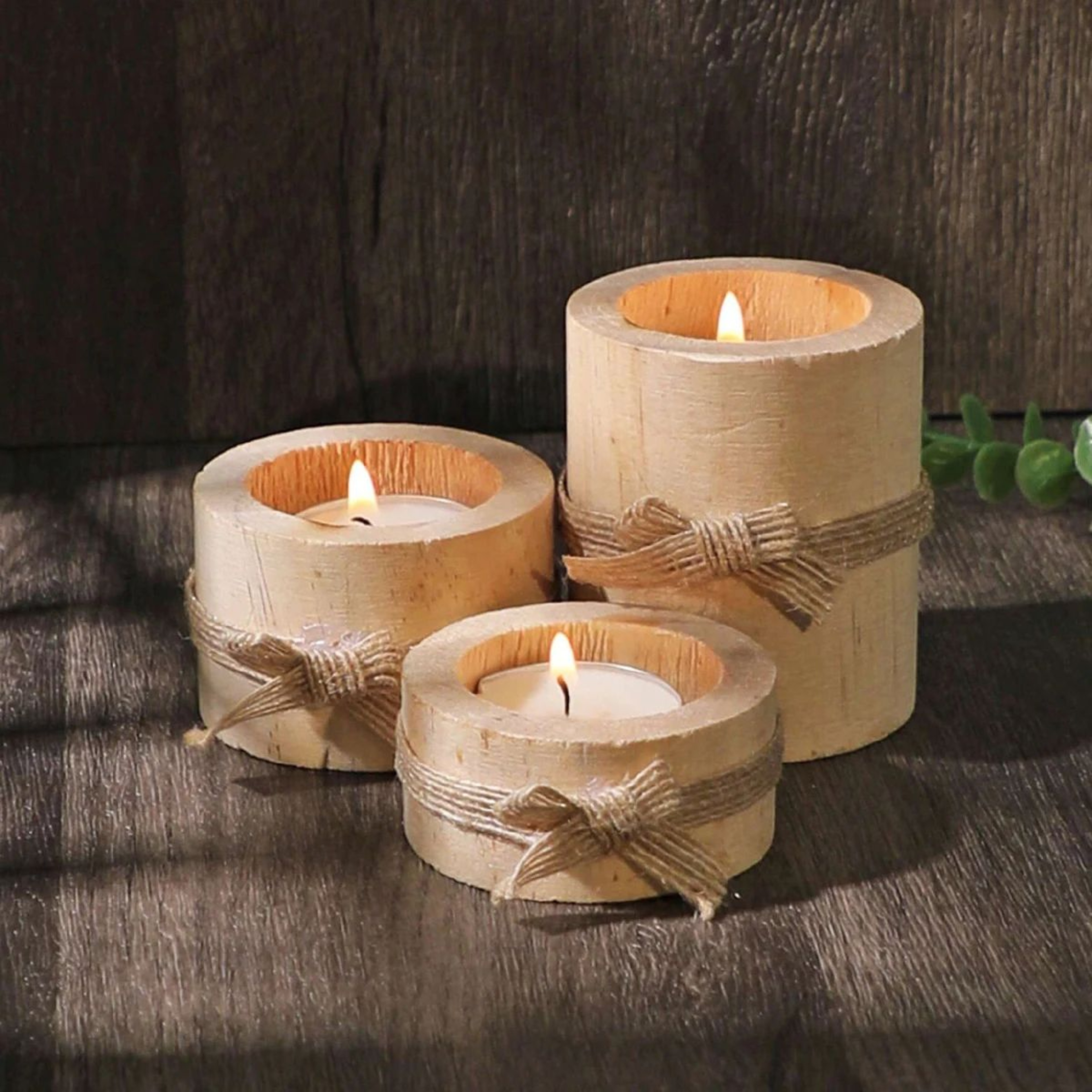 Wooden Tea Light Holder For Wedding And Birthday Table Decor 0