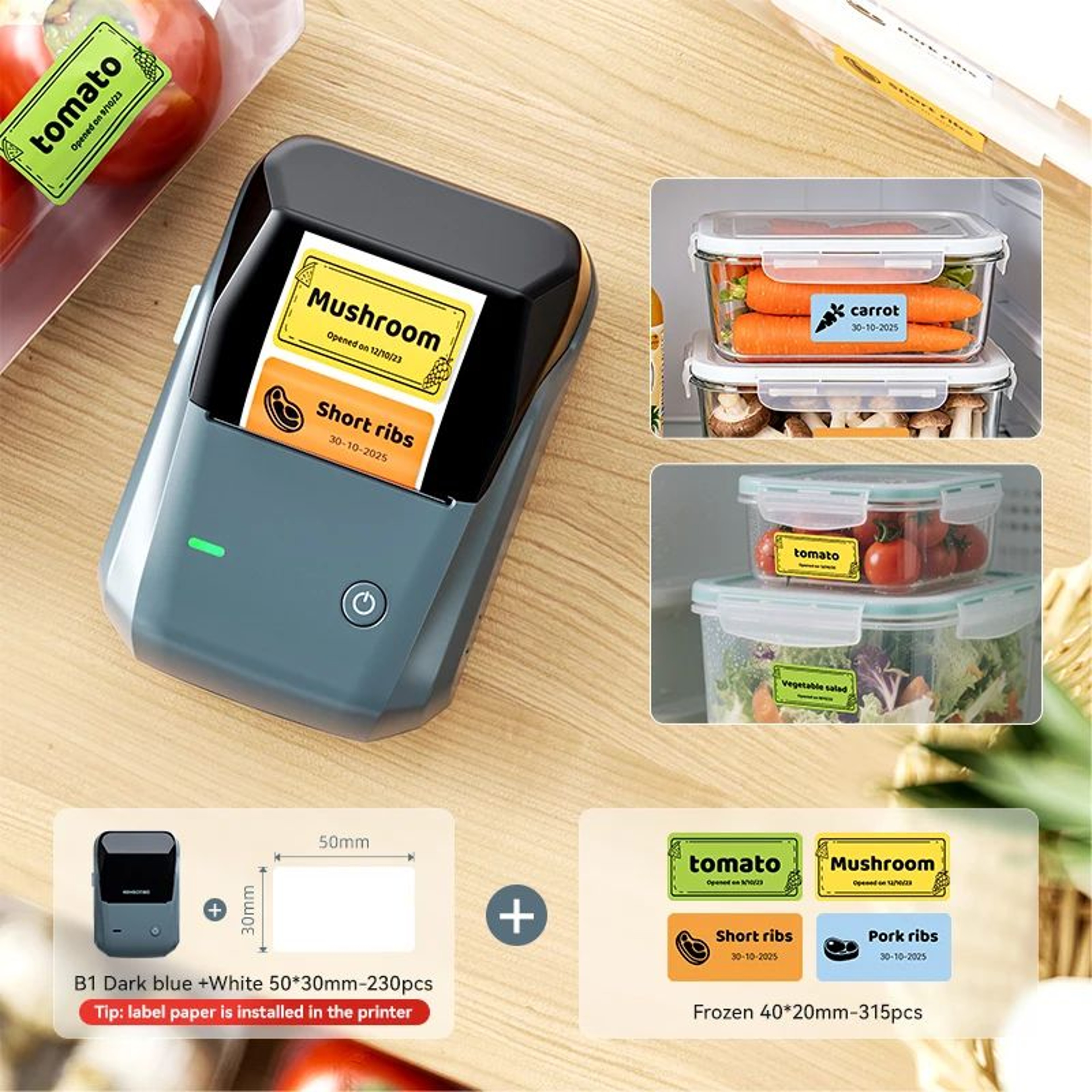 NIIMBOT B1 B21 Bluetooth Label Maker With Freezer Labels For Food Storage 11
