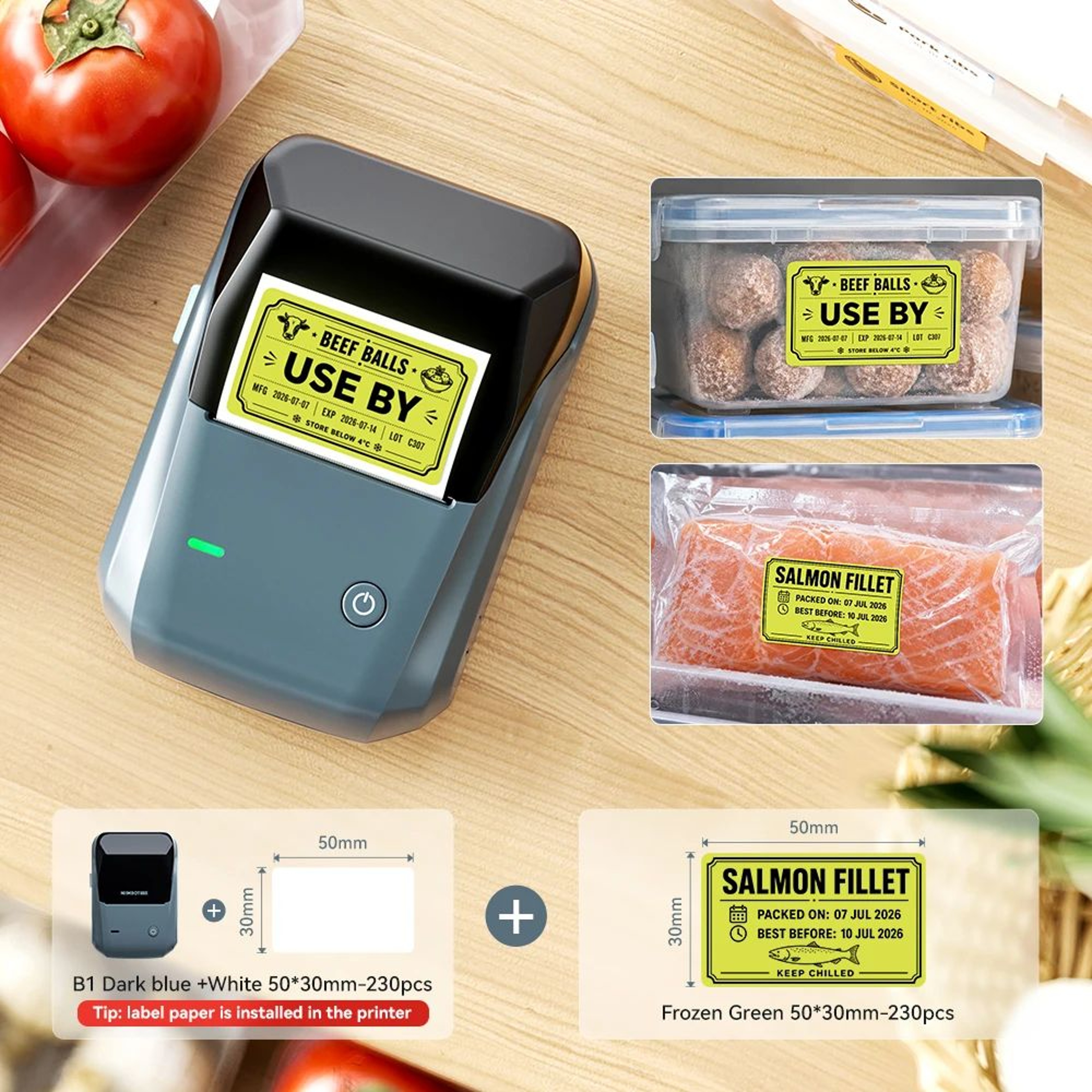 NIIMBOT B1 B21 Bluetooth Label Maker With Freezer Labels For Food Storage 8