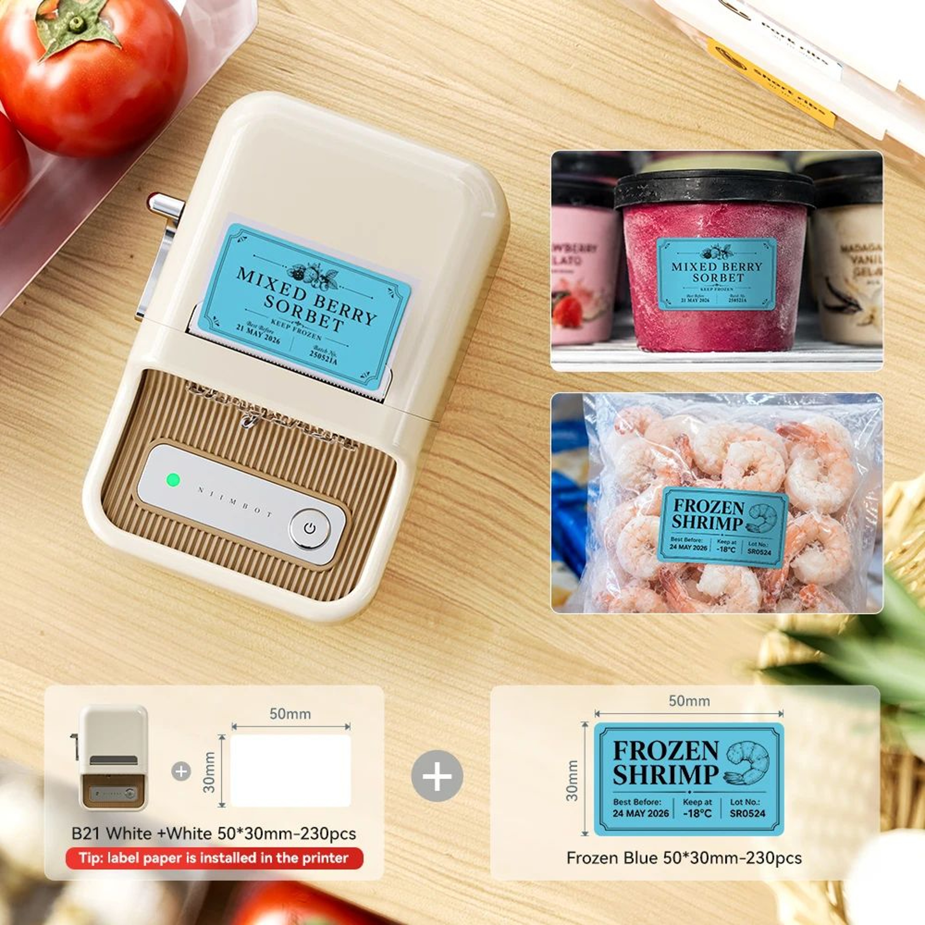 NIIMBOT B1 B21 Bluetooth Label Maker With Freezer Labels For Food Storage 19