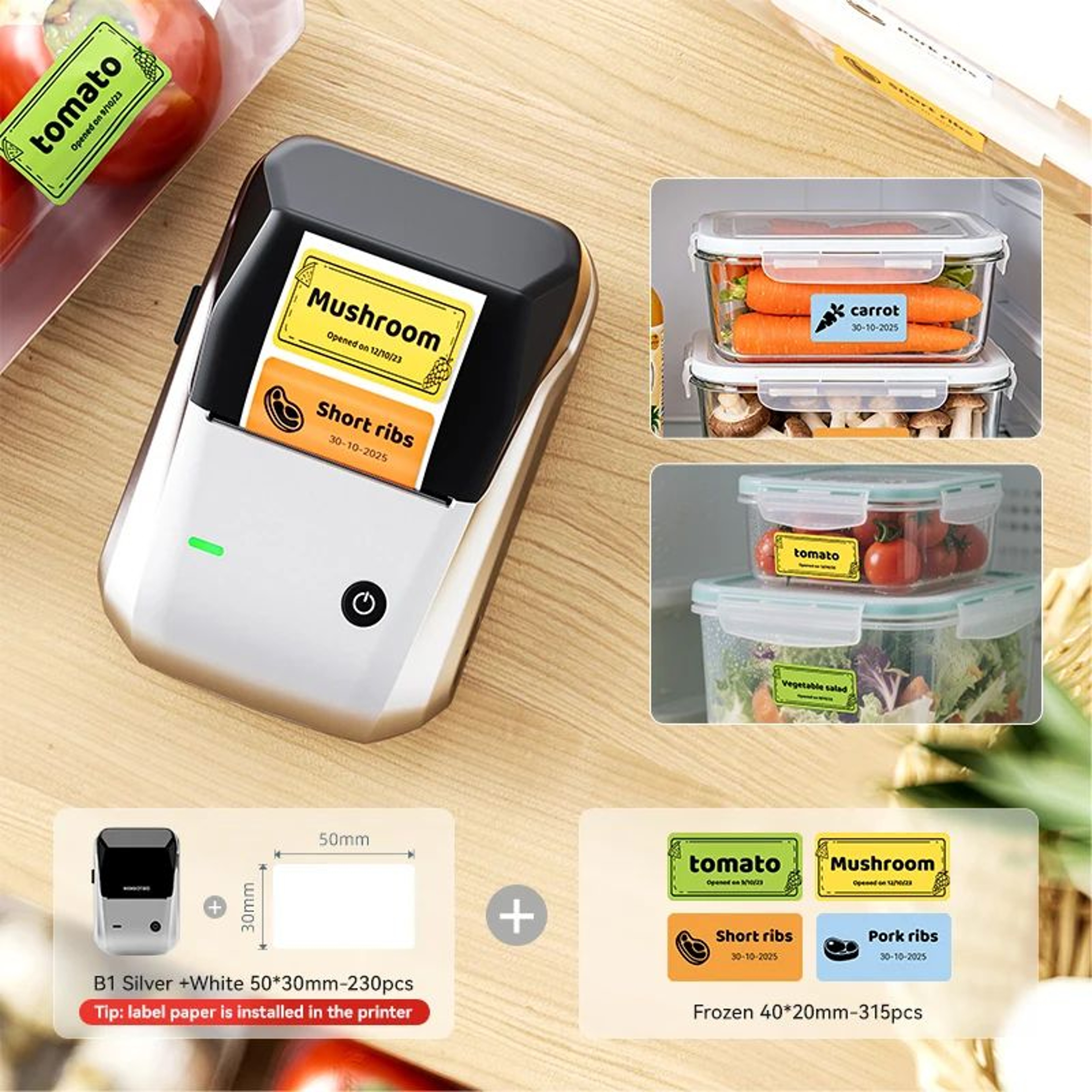 NIIMBOT B1 B21 Bluetooth Label Maker With Freezer Labels For Food Storage 14
