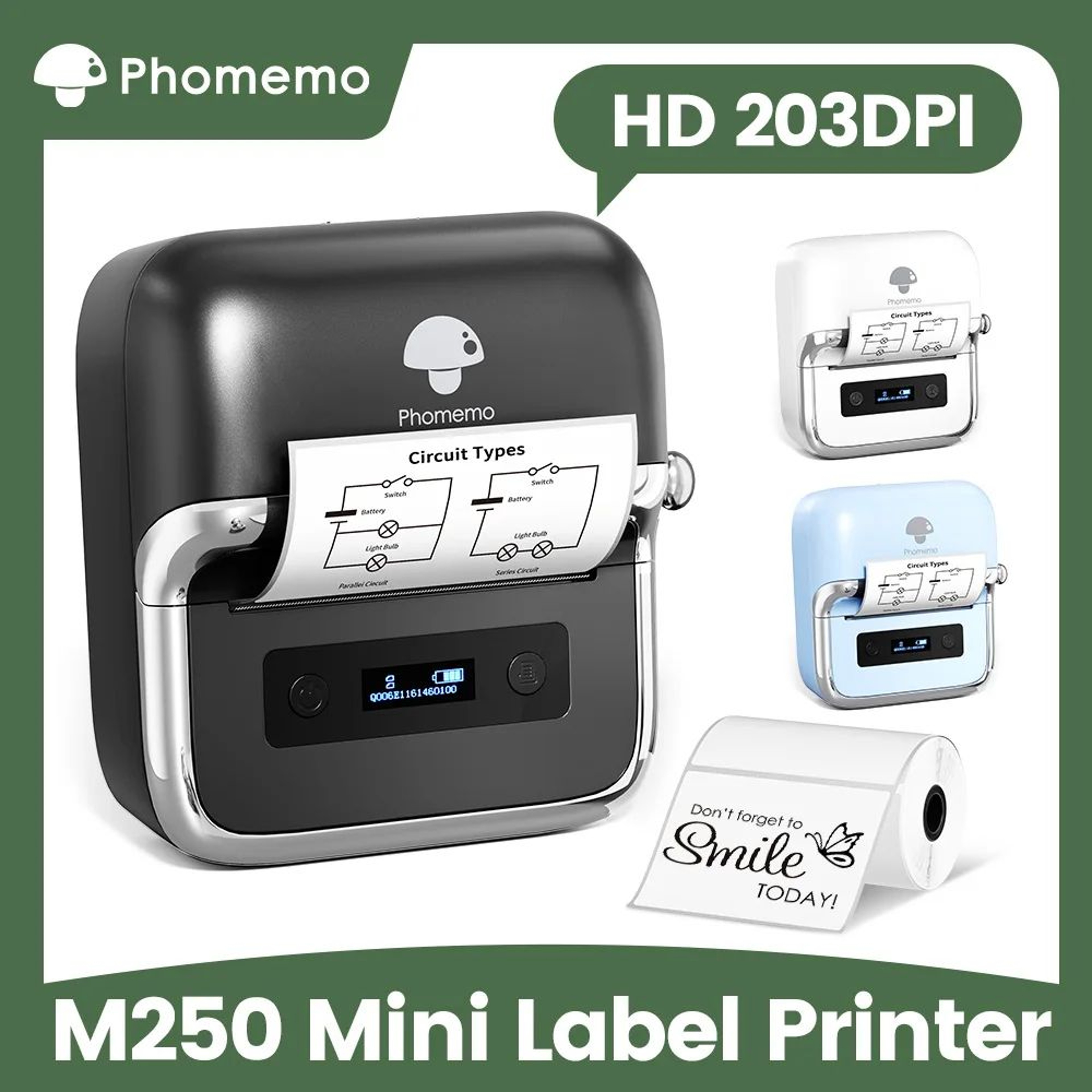Phomemo M250 Portable 75mm Thermal Label Maker For Barcodes And Stickers 0