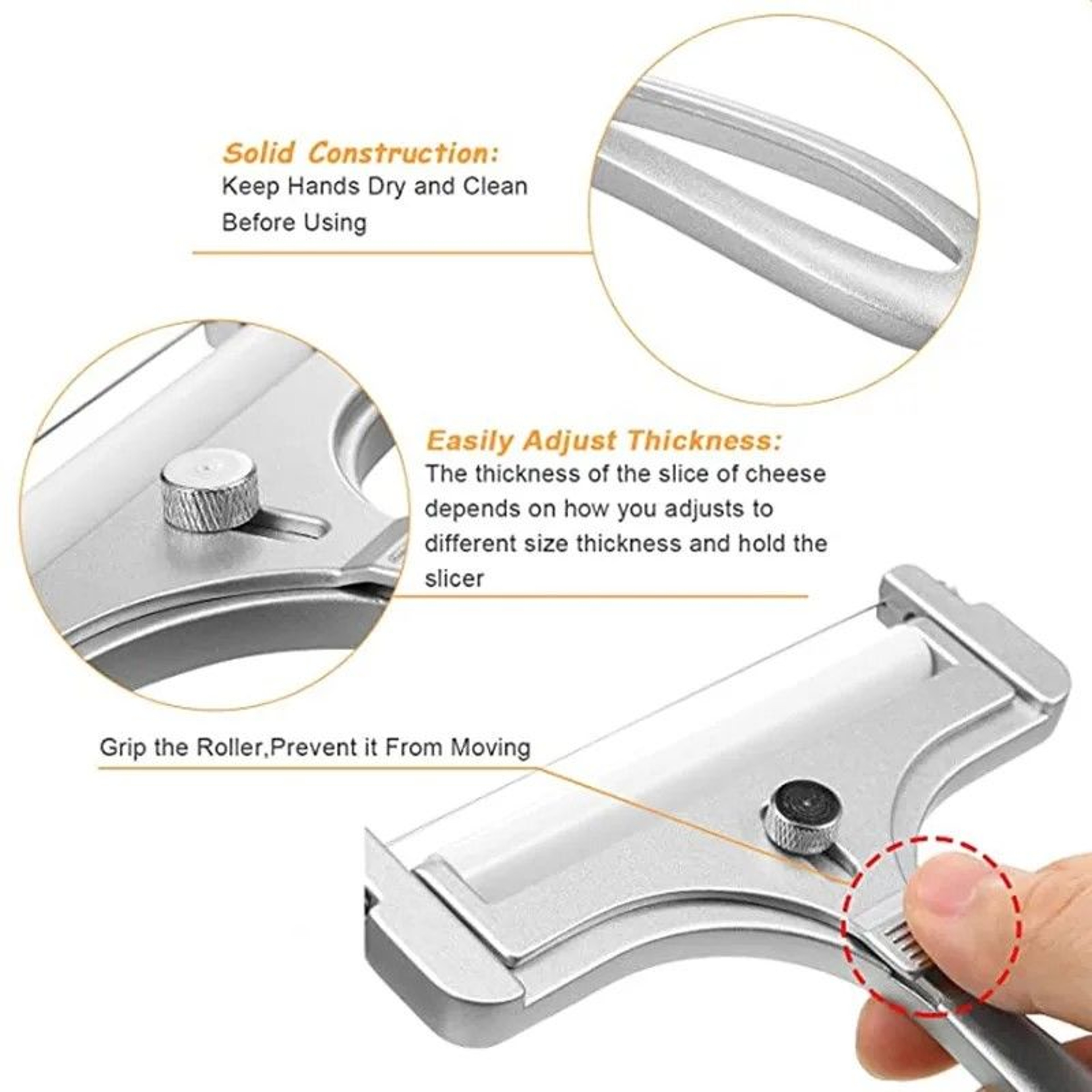 Premium Adjustable Cheese Slicer  Aluminum Alloy Wire Cutter For Soft  SemiHard Cheese 8