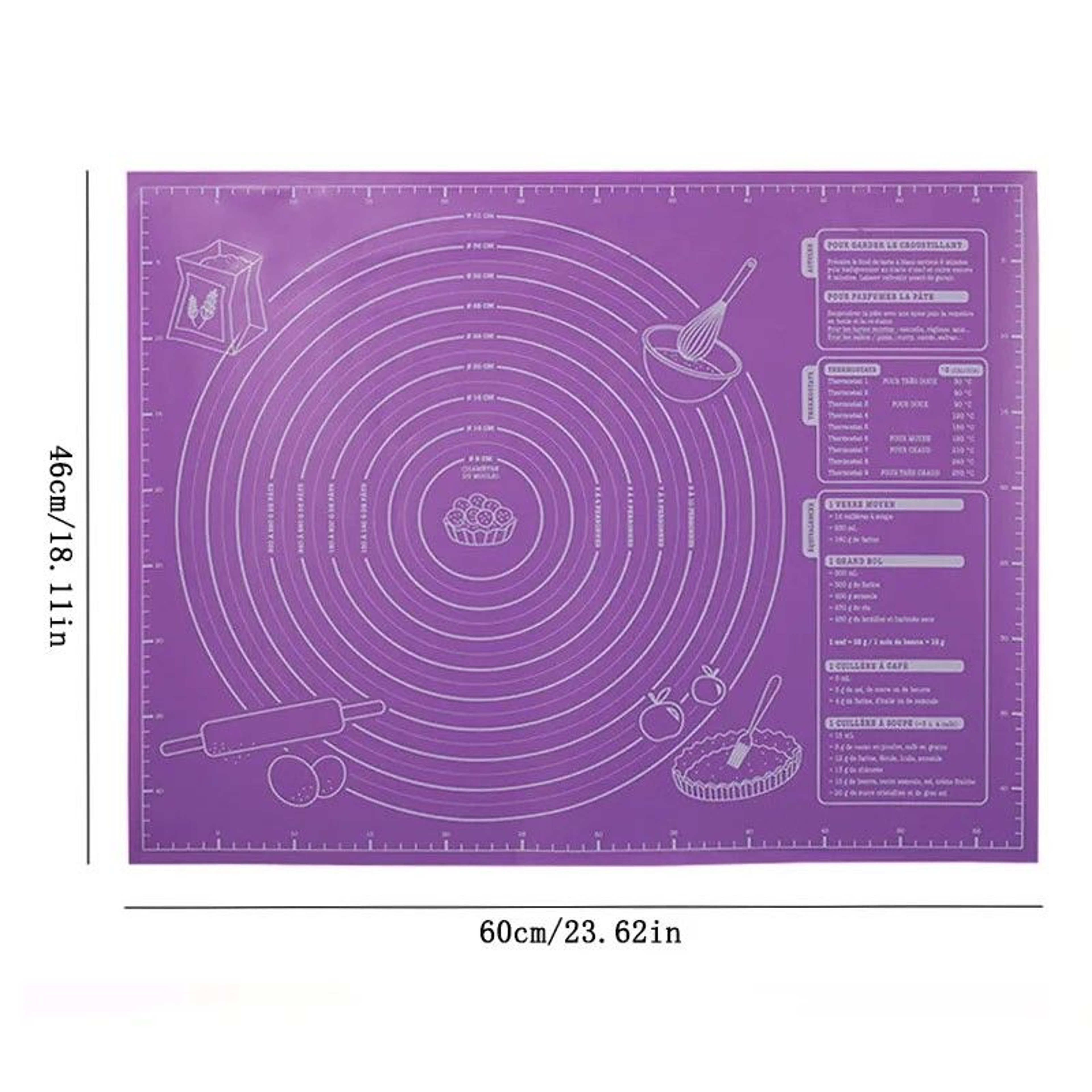 Premium Silicone Pastry  Baking Mat NonStick Dough Rolling Mat With Measurements  Guide 5