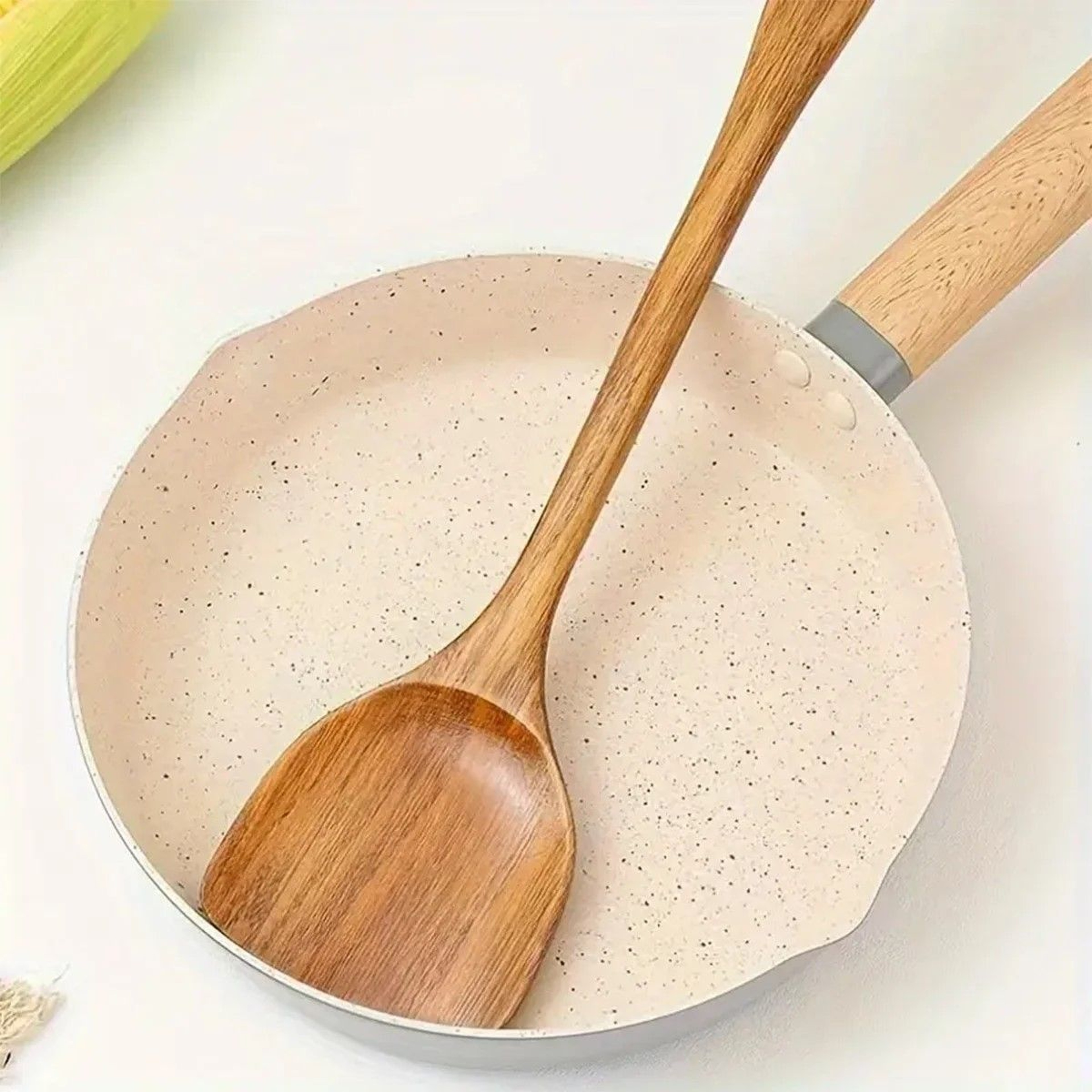 NaturalWood LongHandle Cooking Spatula  Premium Wooden Turner For Nonstick Cookware 0
